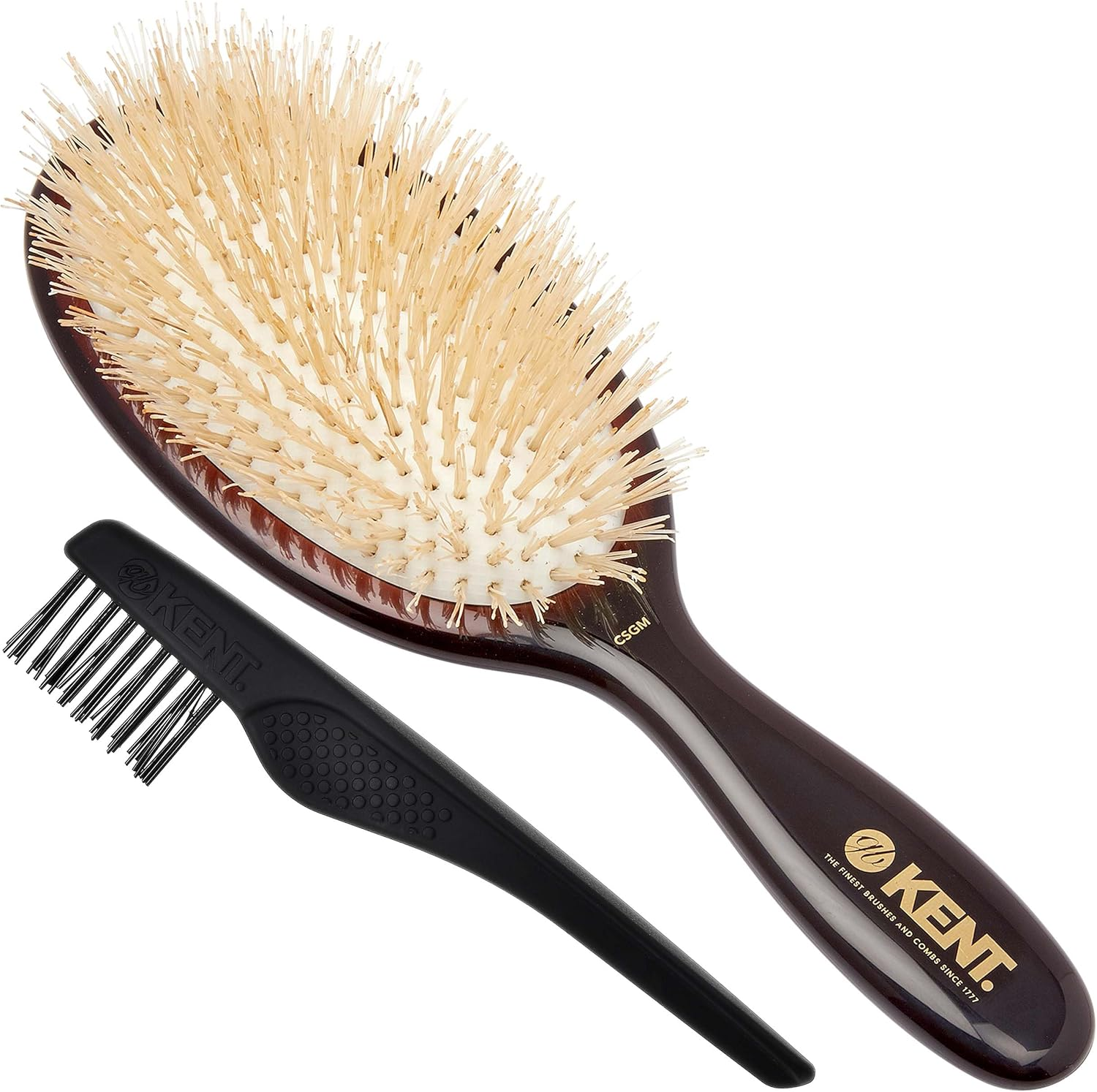 Kent Brushes Oval Cushion Hairbrush White CSGM Medium 6 Ounce