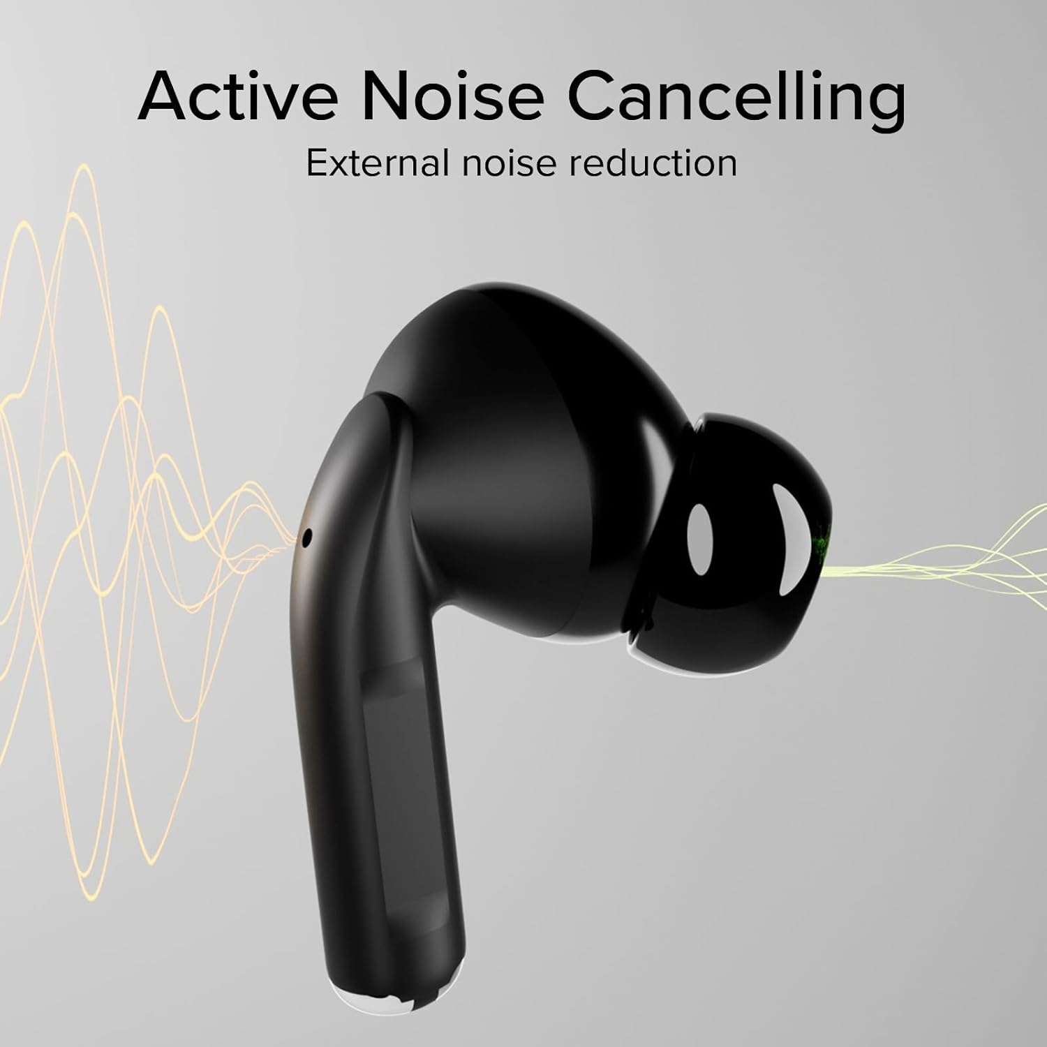 SBS Mood TWS In-Ear Earphones, ANC Low Noise with LCD Touch Display, True Wireless Stereo, Charging Case, Touch Control, Transparency Mode, for Smartphone, Tablet, Laptop, Black image number 1