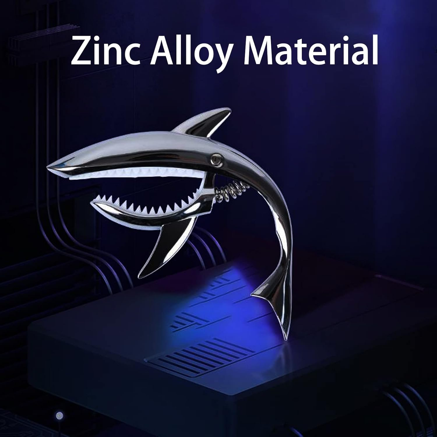 Lepxino Guitar Capo Shark Capo for Electric Accoustic Classical Guitar Ukulele Zinc Alloy Spring Capo (Dark Black) image number 2