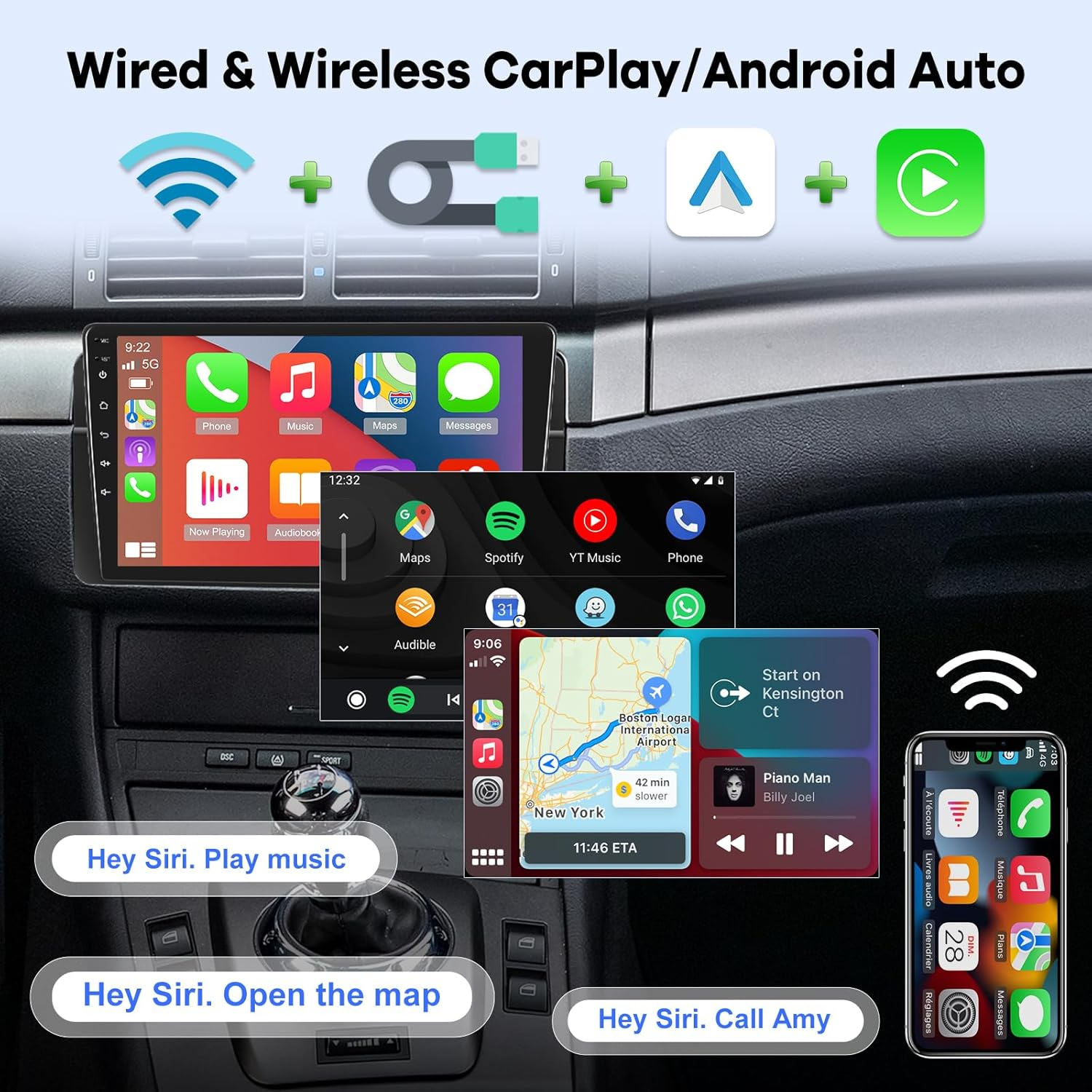 [2G+64G] Car Radio for BMW 3 Series E46 1999-2005, Android 13 Touch Screen Car Play Stereo, Carplay/Android Auto/Eq Audio/Swc/Bluetooth image number 3