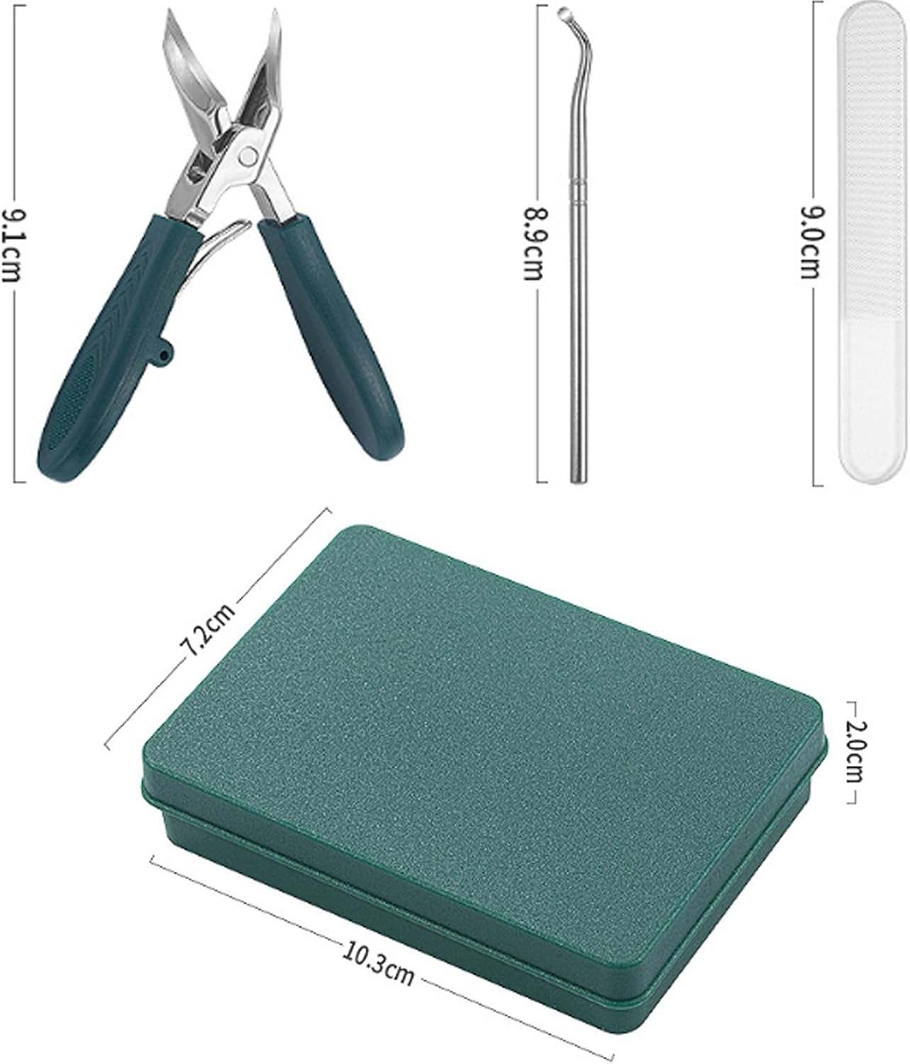 Eagle Beak Nail Clippers, Three Sets of Eagle Beak Beveled Nail Clippers, Multifunctional Nail Clipper, Beveled Nail Clipper, for Thick Nails, Seniors&Ingrown Care (2PCS Green+Black) image number 1