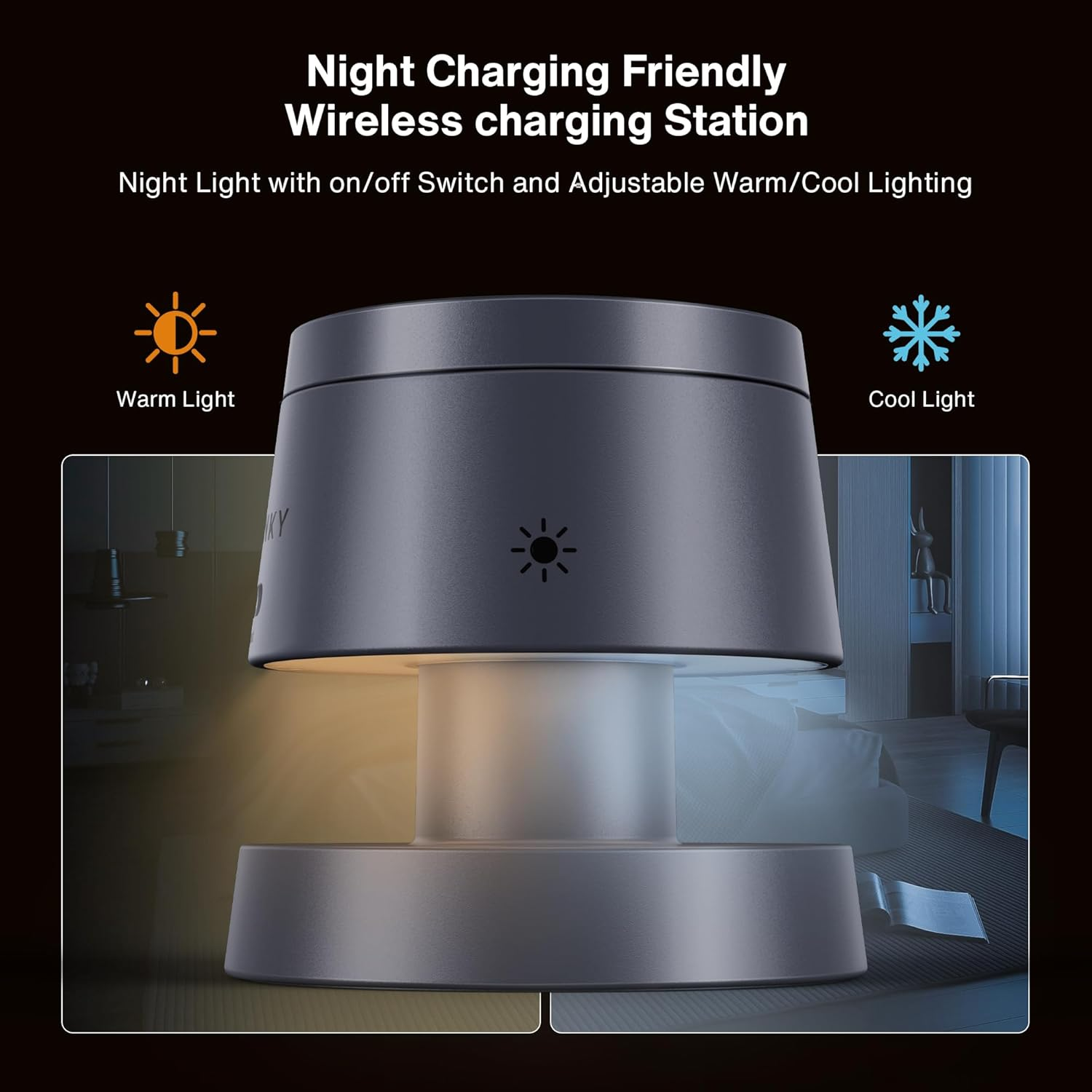 Ivanky for Iphone 16 Pro Max 4 in 1 Wireless Charging Station Cube with Night-Lamp for Magsafe Magnetic Charger, 22.5 W Travel Stand, 3 in 1 Fast Charge for Apple Iwatch Ultra, Airpods（Midnight Blue） image number 1