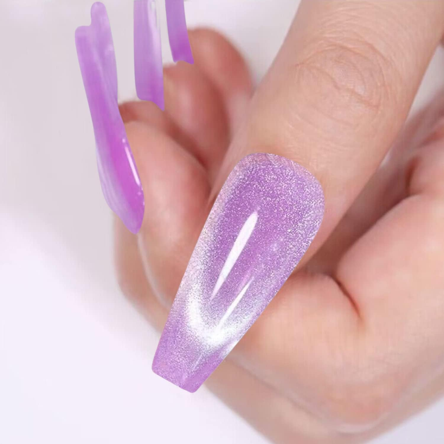 Vishine Galaxy Cat Eye Holographic Glitter Gel Nail Polish 4 Colors Set Soak off UV LED Light Starry Sky Effect Magic Gel Nail Polish Kit Manicure Nail Art Kit 8Ml image number 2