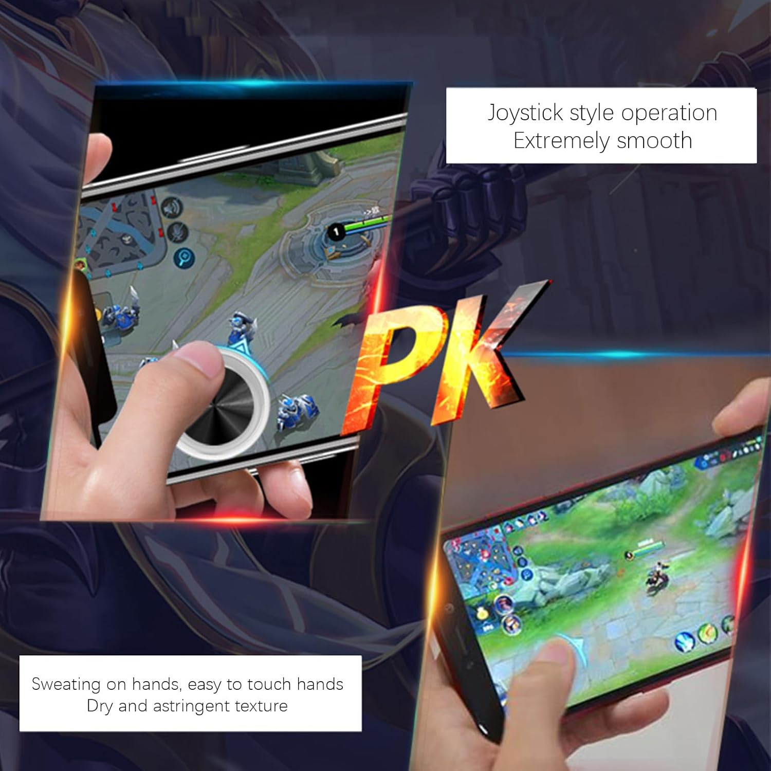 RIBHNXHI 2 Pack Mobile Phone Game Joystick Game Control, Touch Screen Joypad Controller for Ipad Iphone Android with Small Case, Funny Game Stick for Tablets and Smartphones, White and Black image number 2