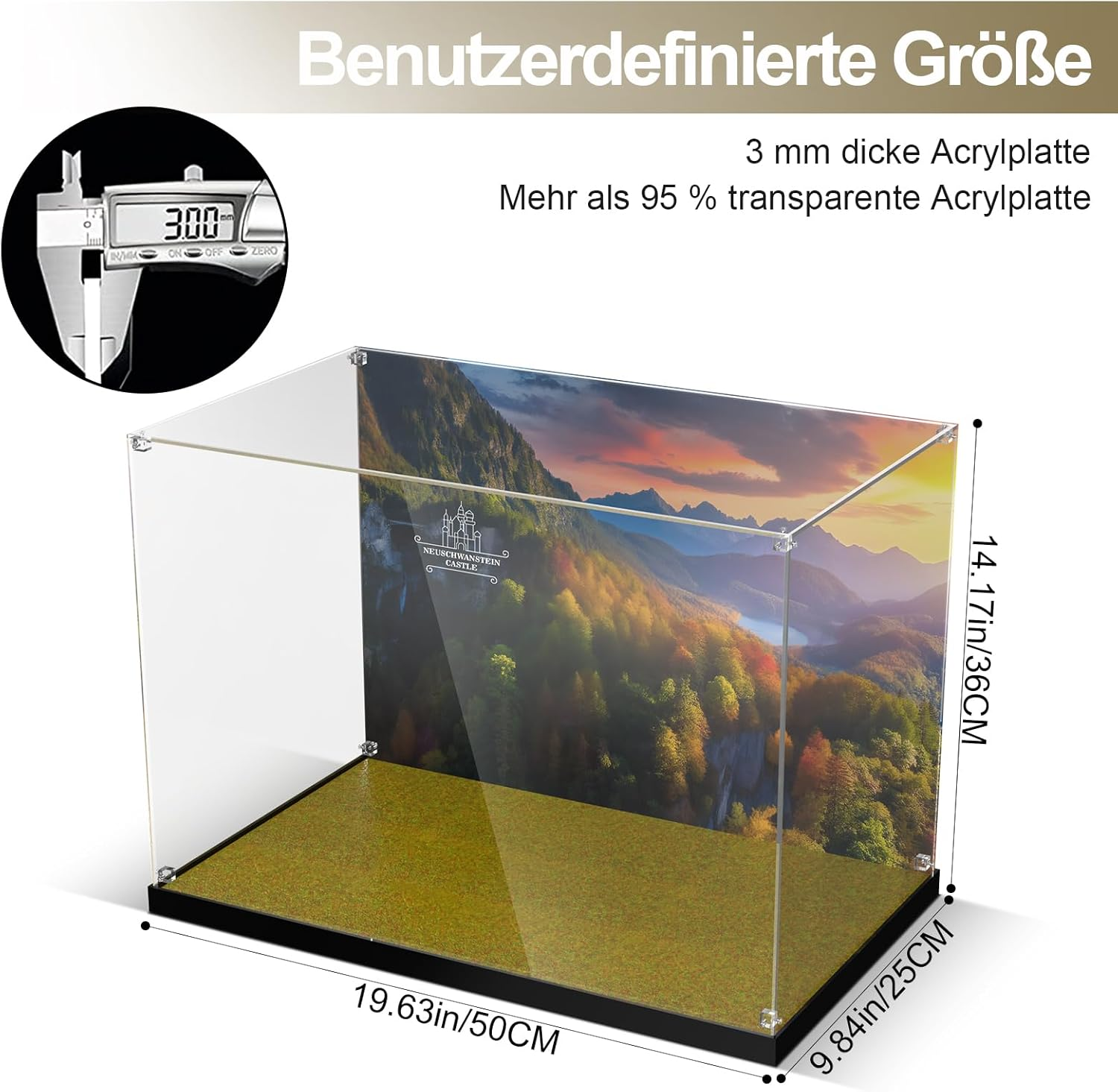 Acrylic Display Case for  Neuschwanstein Castle 21063, Transparent Acrylic Display Case with Clear Background, Dustproof Display Case Compatible with  Building Blocks Model (Box Only, No image number 4
