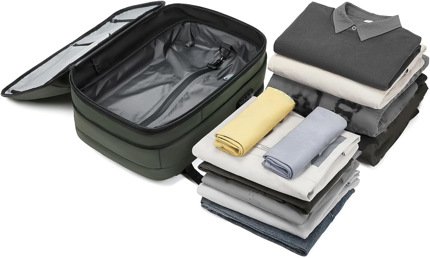 Vacuum Compression Backpack Travel, 60L Expandable Vacuum Backpack Rainproof Vacuum Seal Backpacks, TSA Lock Carry on Luggage Bag, Black - Black image number 4