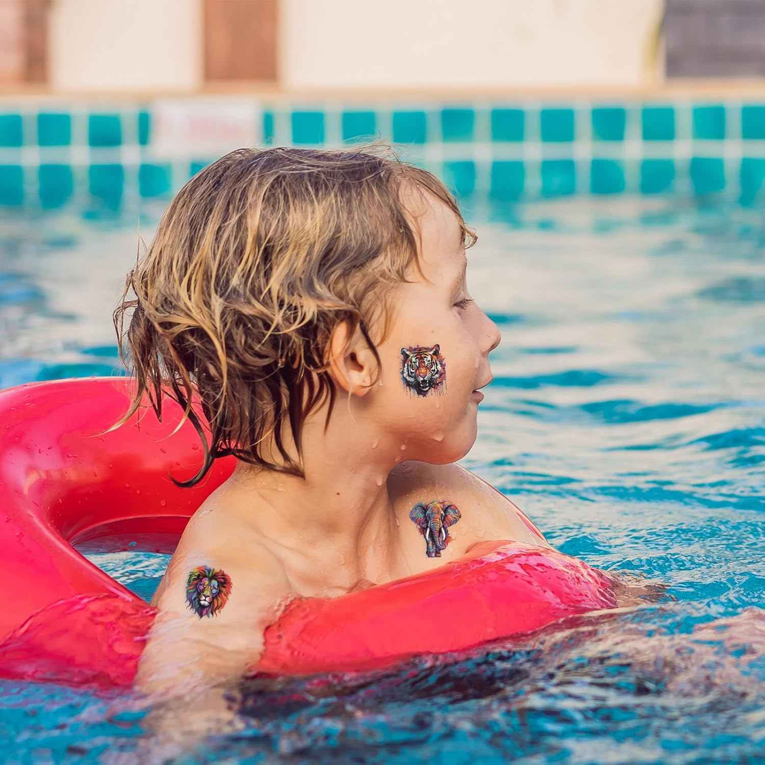 10 Sheets Kids Tattoos Temporary, Watercolor Animal Temporary Tattoos Cute Fake Stickers for Body Arm Shoulder for Birthday Party Supplies (Style 2) image number 6