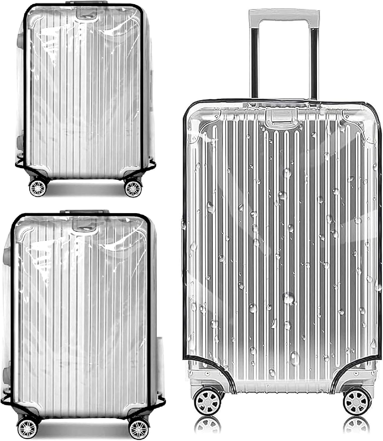 DAWNTREES Luggage Cover,28 Inch Clear PVC Suitcase Cover Protectors Luggage for Wheeled Suitcase,Travel Accessories (28Inch)