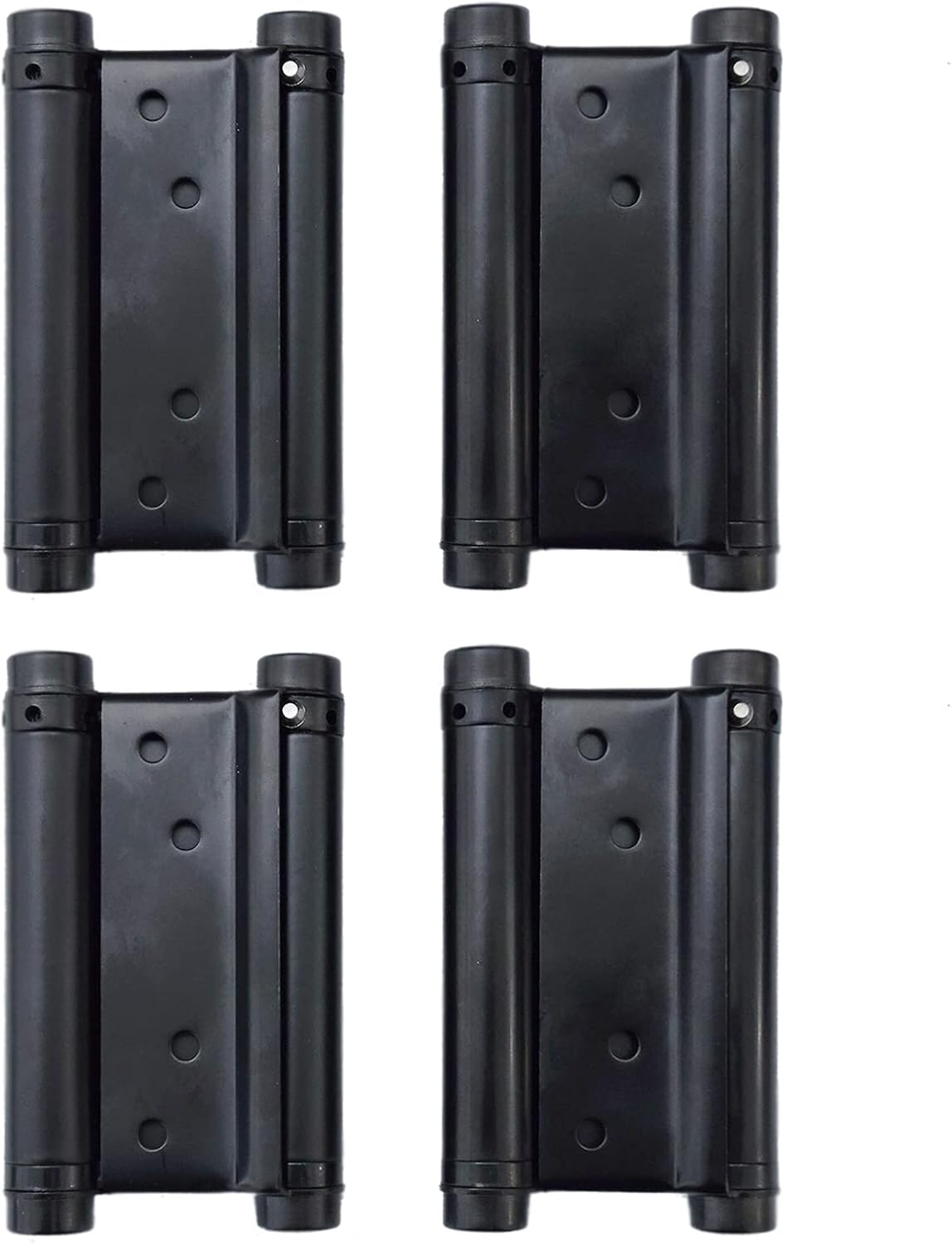 2Pairs 4Pcs 4'' Stainless Steel Matte Black Double Action Spring Door Hinge for Saloon Cafe Door Shop image number 3