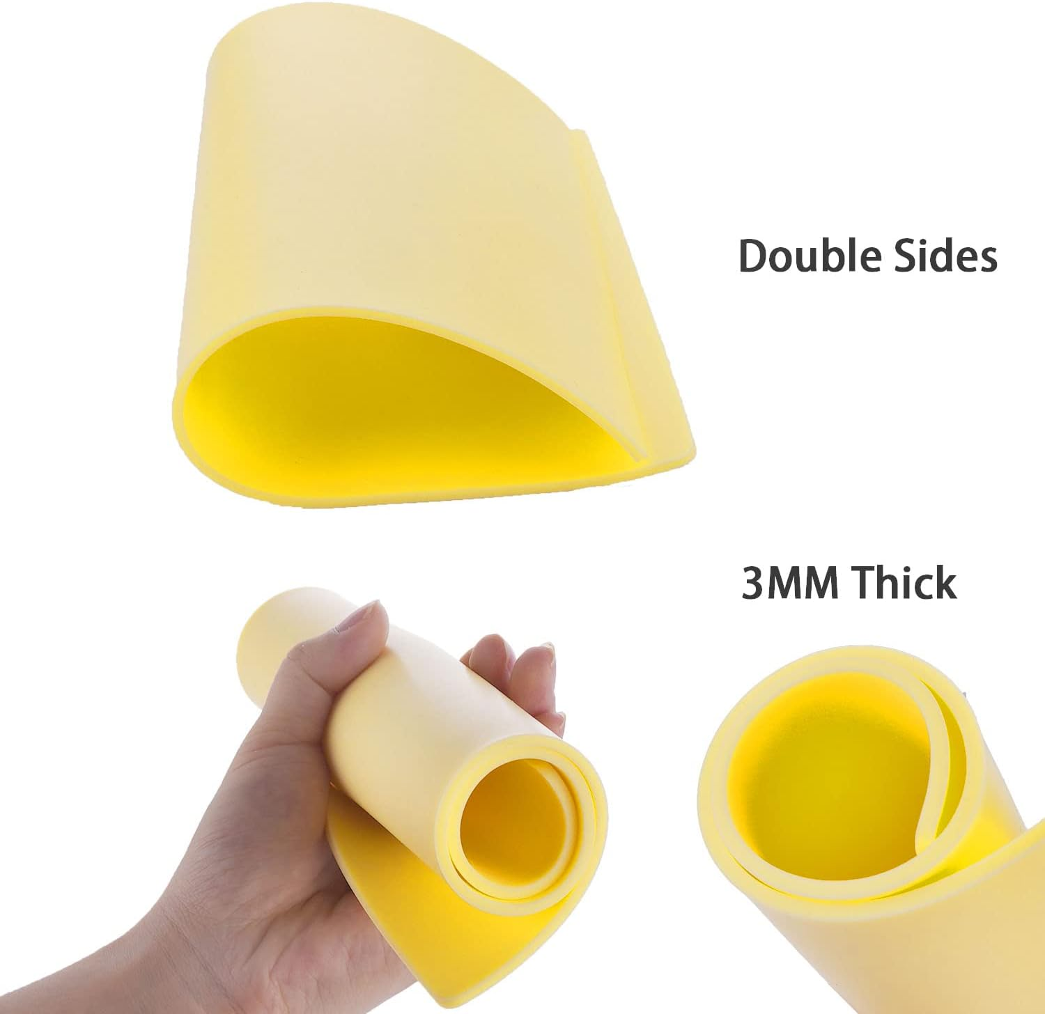 3Mm Tattoo Practice Skin, 3 Pcs 12X8" 3Mm Thick Silicone Fake Skin Blank Double Sides Soft Skin, Tattooing Microblading Eyebrow Lip Practice Sheet for Beginners and Artists (3Pcs I 3Mm) image number 3