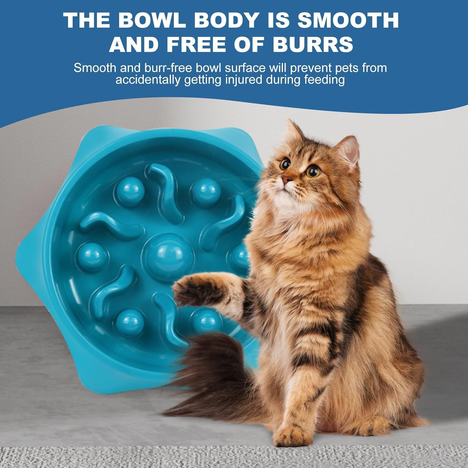 Slow Feeder Bowl with Clean Brush for Dogs and Cats,Non - Slip, Smooth Interior to Reduce Eating Speed, Ideal for Healthy Eating in Cats and Small to Medium-Sized Dogs(Green) image number 6