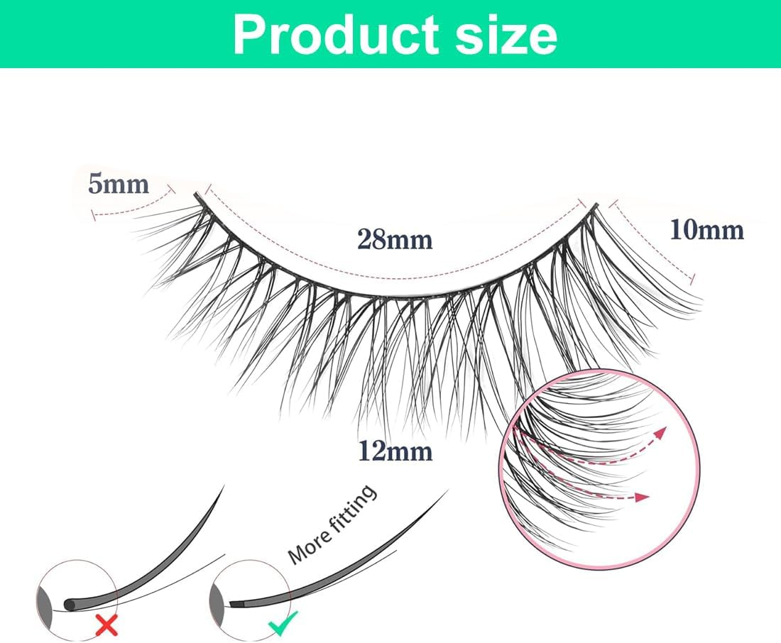 10 Pairs of Natural Eyelashes, Wispy Lashes, 3D Clear Band False Eyelashes, Natural Fake Lashes, Natural 3D Short Eyelashes, Handmade Transparent Handle, Artificial Eyelashes for Daily Make-Up image number 1