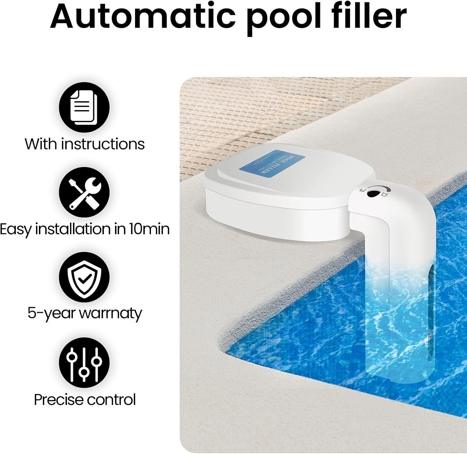 【Upgrade】 Pool Water Leveler Auto Fill, a Smoother Blue Float Automatic Pool Filler, Pool Leveler Auto Filler, Spa, Pond Water Leveler, Automatic Water Leveler Swimming Pool - Blue image number 3