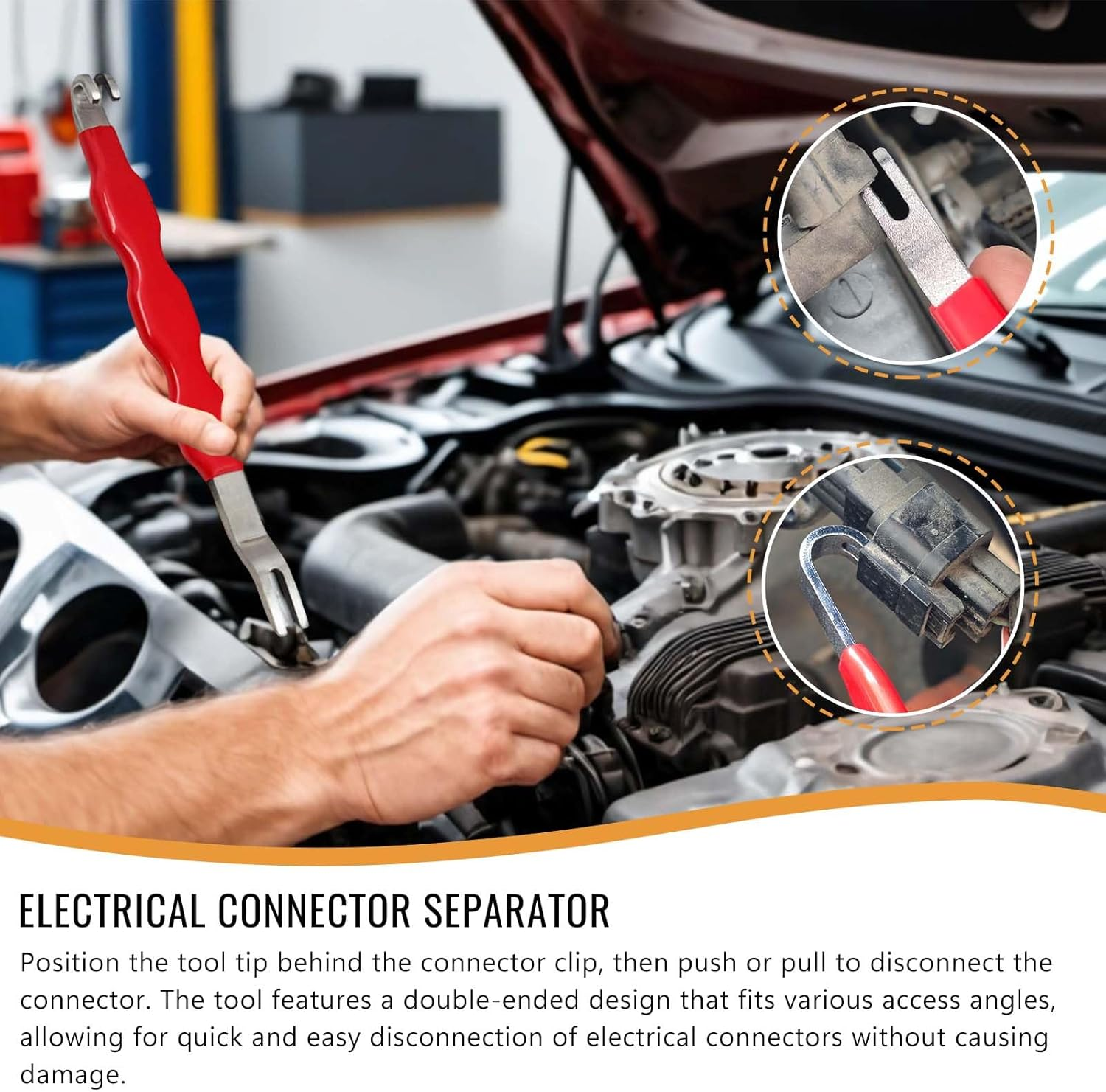 Automotive Electrical Connector Removal Tool - Dual-End Wiring Harness Release Pick with Insulated Non-Slip Handle for Secure Circuit Disconnection Universal Remover Tools for Car Truck System image number 1