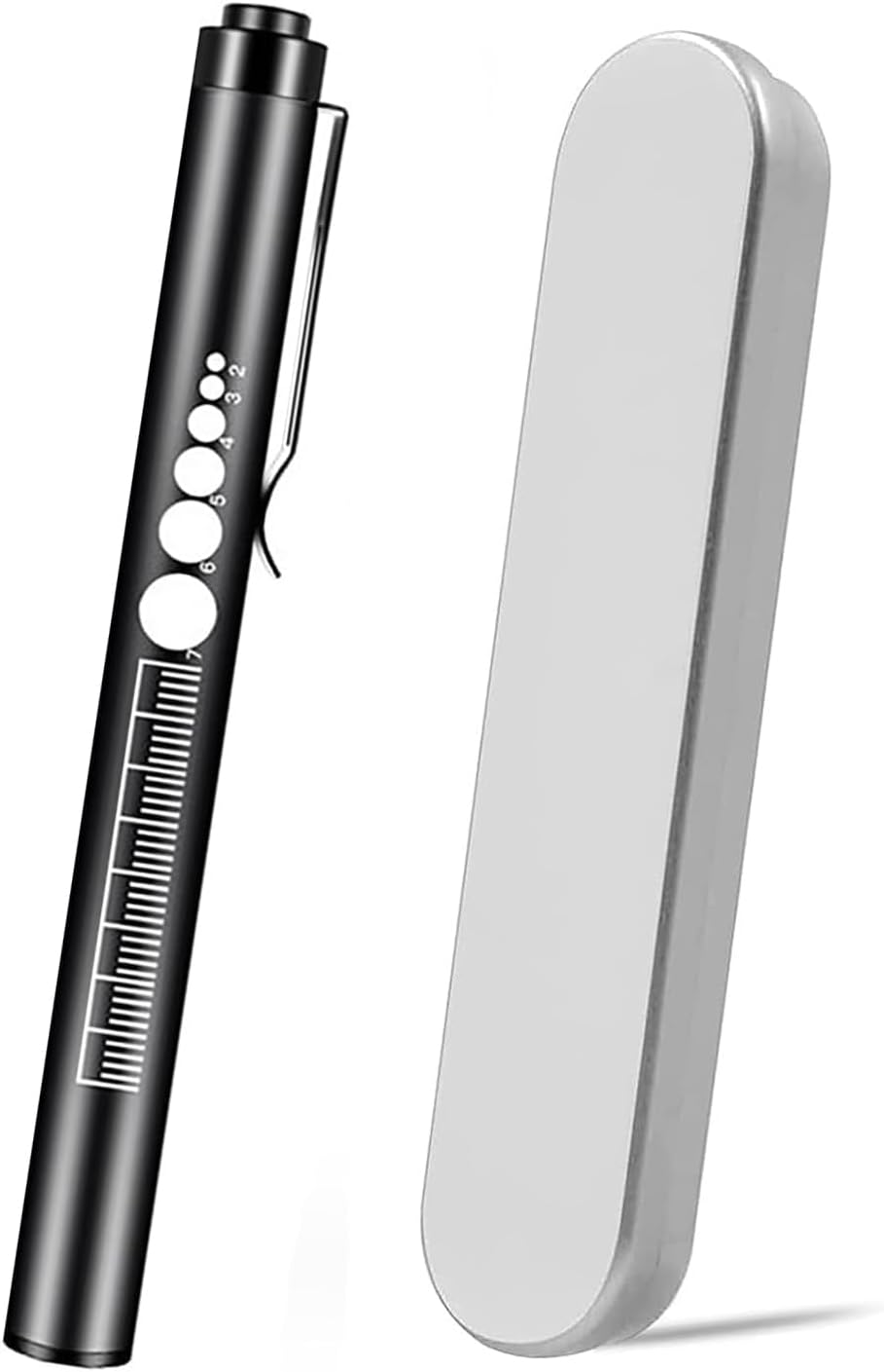 KEWAYO Pen Light, Reusable LED for with Pen Lights with Pupil Gauge & Ruler, USB Rechargeable, Extra Warm Light Bulb, Pocket Clip (Black) image number 2