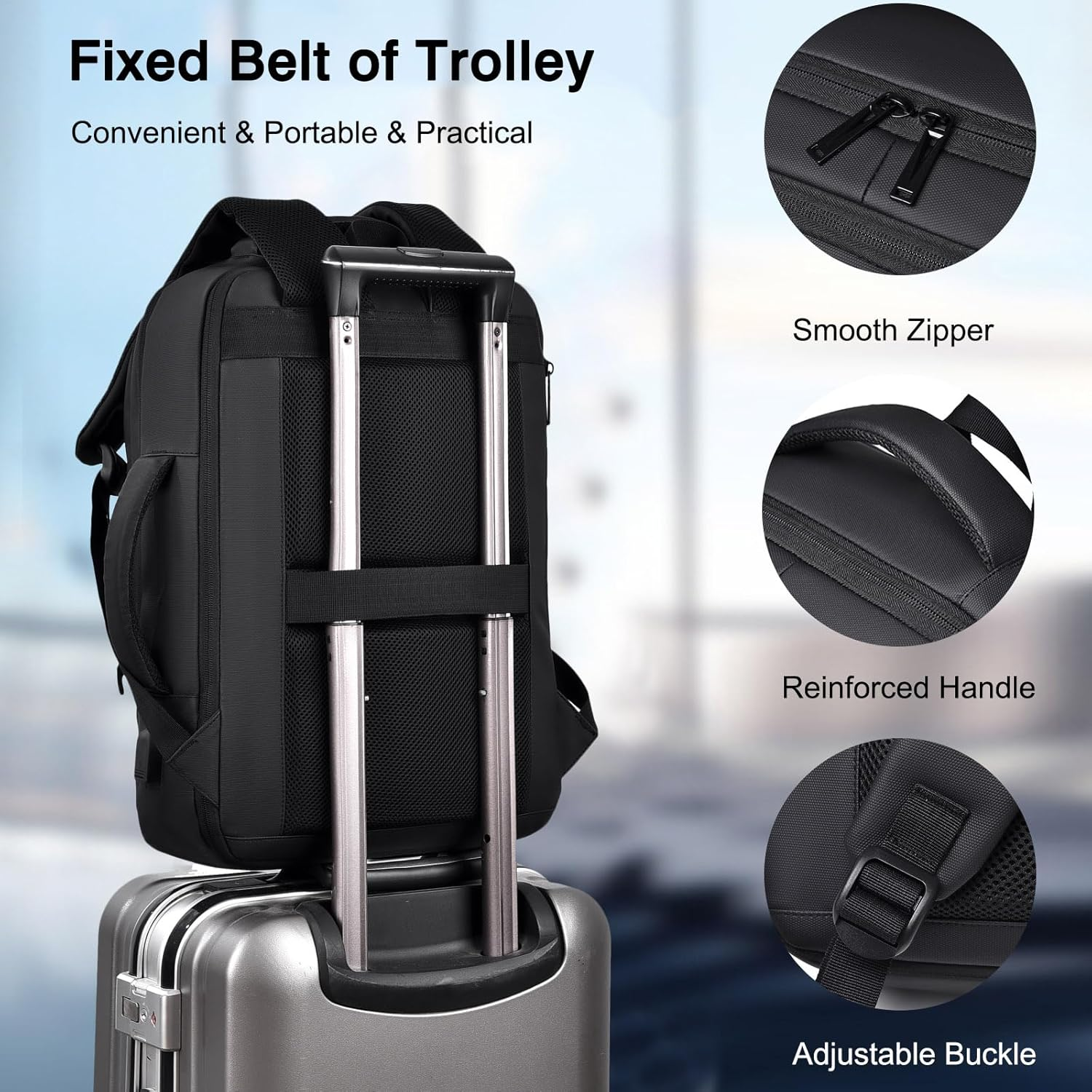 FANDARE Business Casual Backpack Expandable Laptop Rucksack for Men Laptop - Green image number 3