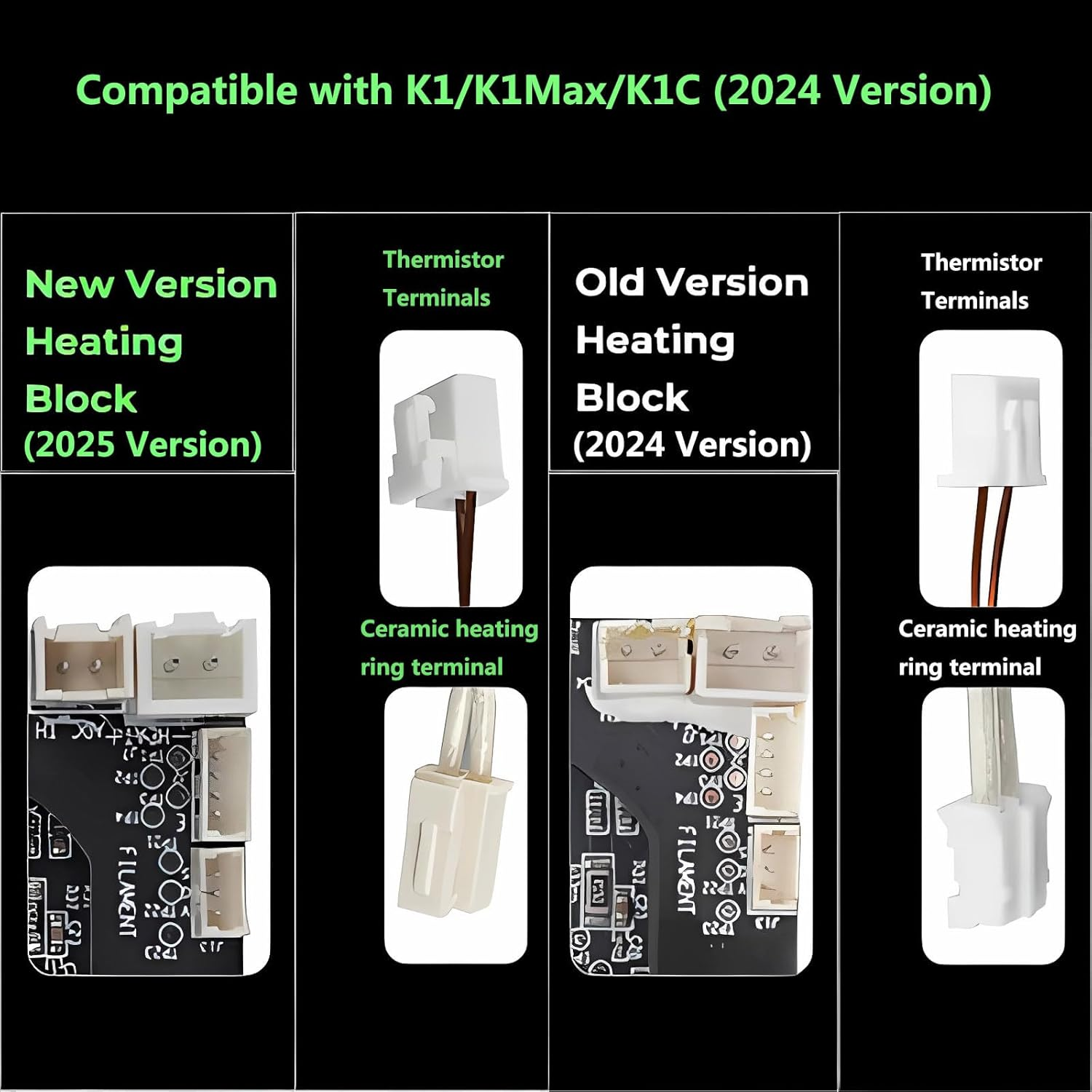 Official K1/K1Max/K1C (2024 Version) Upgrade Ceramic Heating Block Hotend Kit with Quick-Swap Nozzle, Supports 300&deg;C High Temperature, 600Mm/S High-Speed 3D Printing image number 1