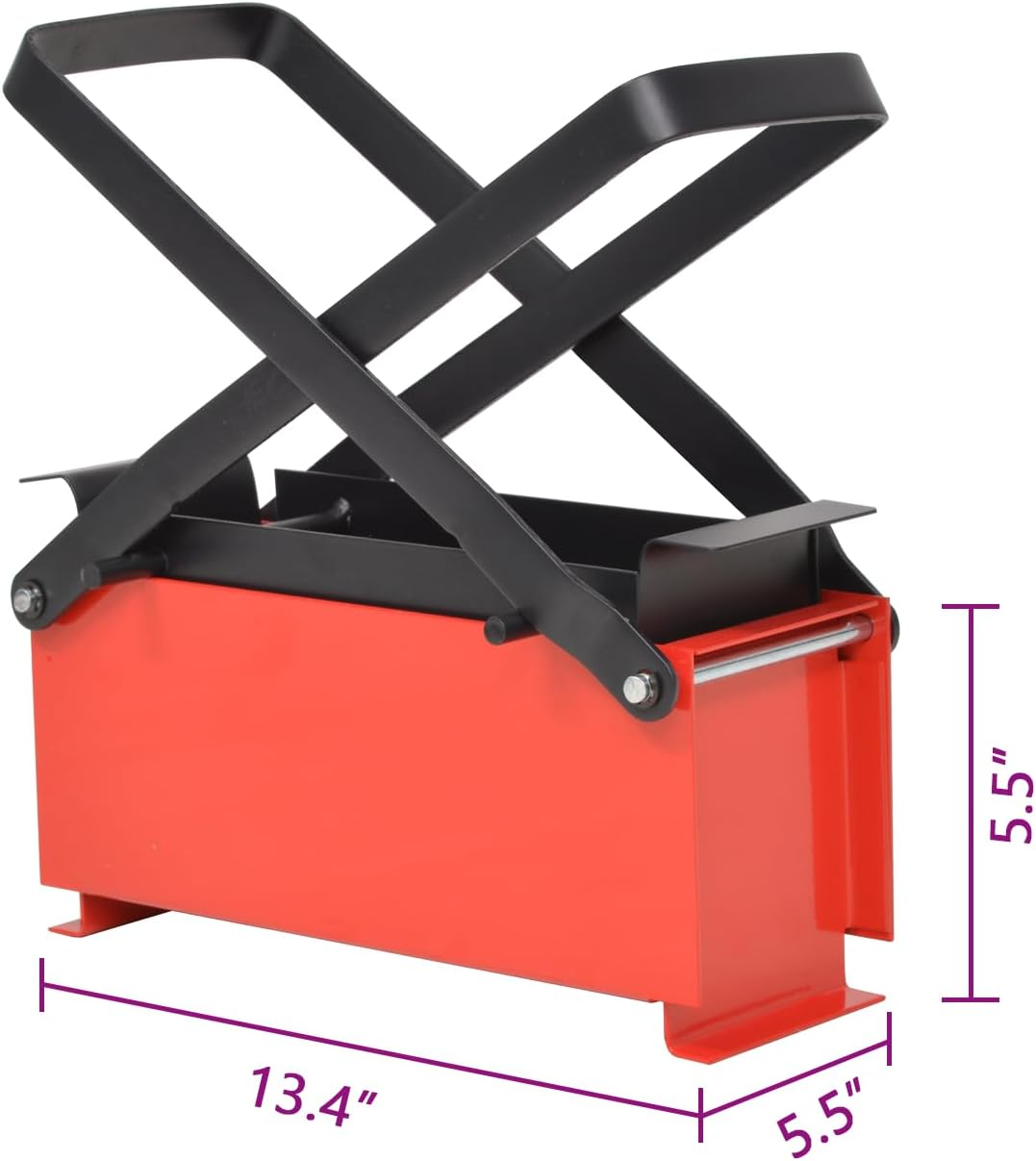 &lsquo;Vidaxl Paper Log Briquette Maker - Steel Constructed - Manually Operated - Optimised Pressure Distribution - Black and Red&rsquo;