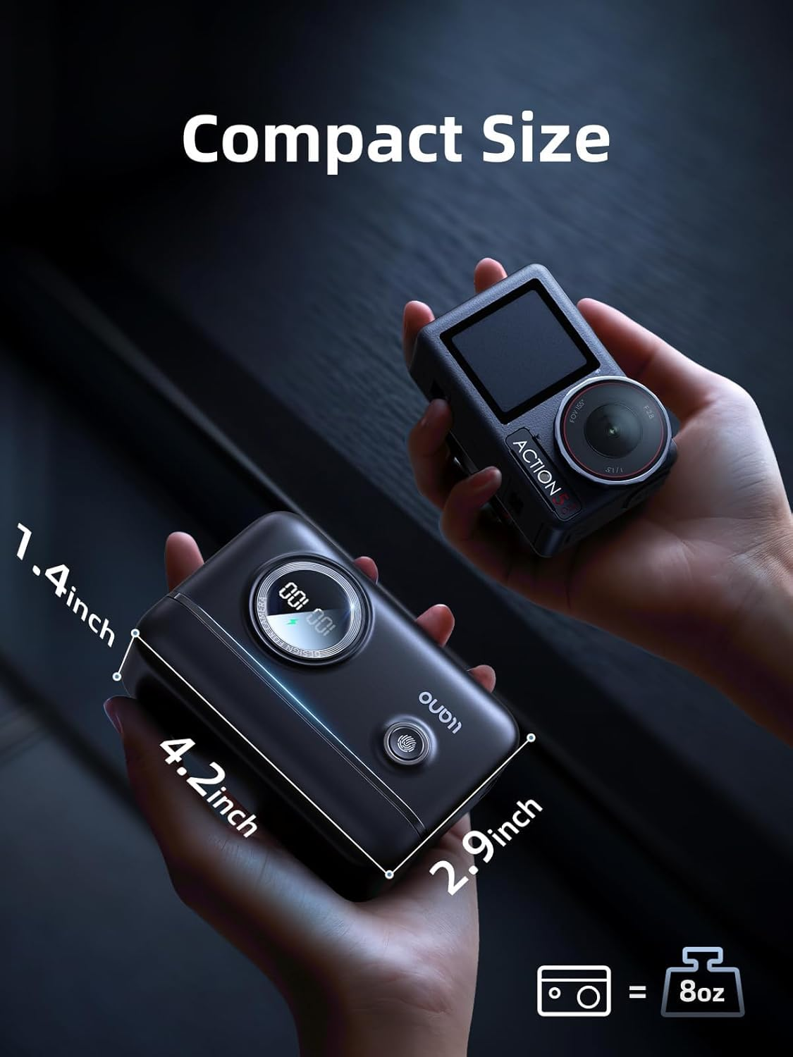 Llano 2 Pack 1950Mah Action 6 Battery and 18W Fast Dual Charger, Compatible with DJI Action 6, Osmo 360, Action 5 Pro, Action 4 and 3 Action Camera image number 6