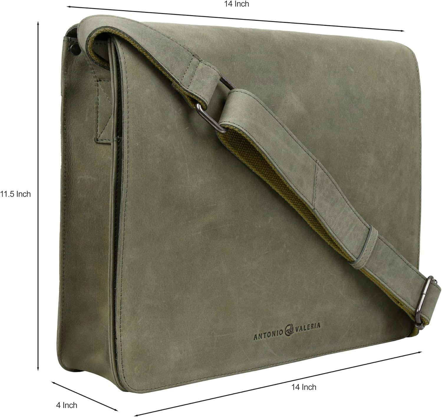 Antonio Valeria Albert Premium Leather Messenger Bag for Men - Crazy Horse Blue image number 7