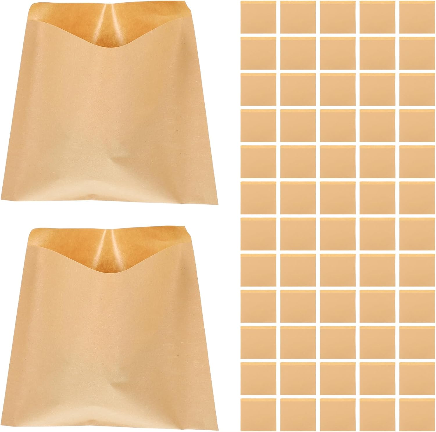 Garneck 100Pcs Paper Food Bags Oil Kraft Snack Bags for Sandwiches Pancakes and Treats Take- Fast Food Restaurants