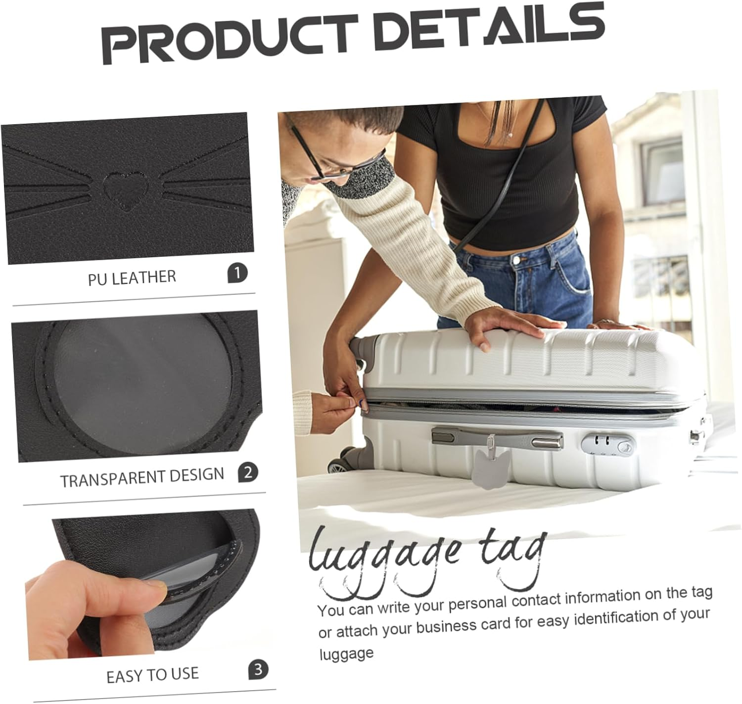 VALICLUD 3Pcs Luggage Tag Travel Suitcase Tag Luggage for Suitcase Baggage Hanging Bag image number 6