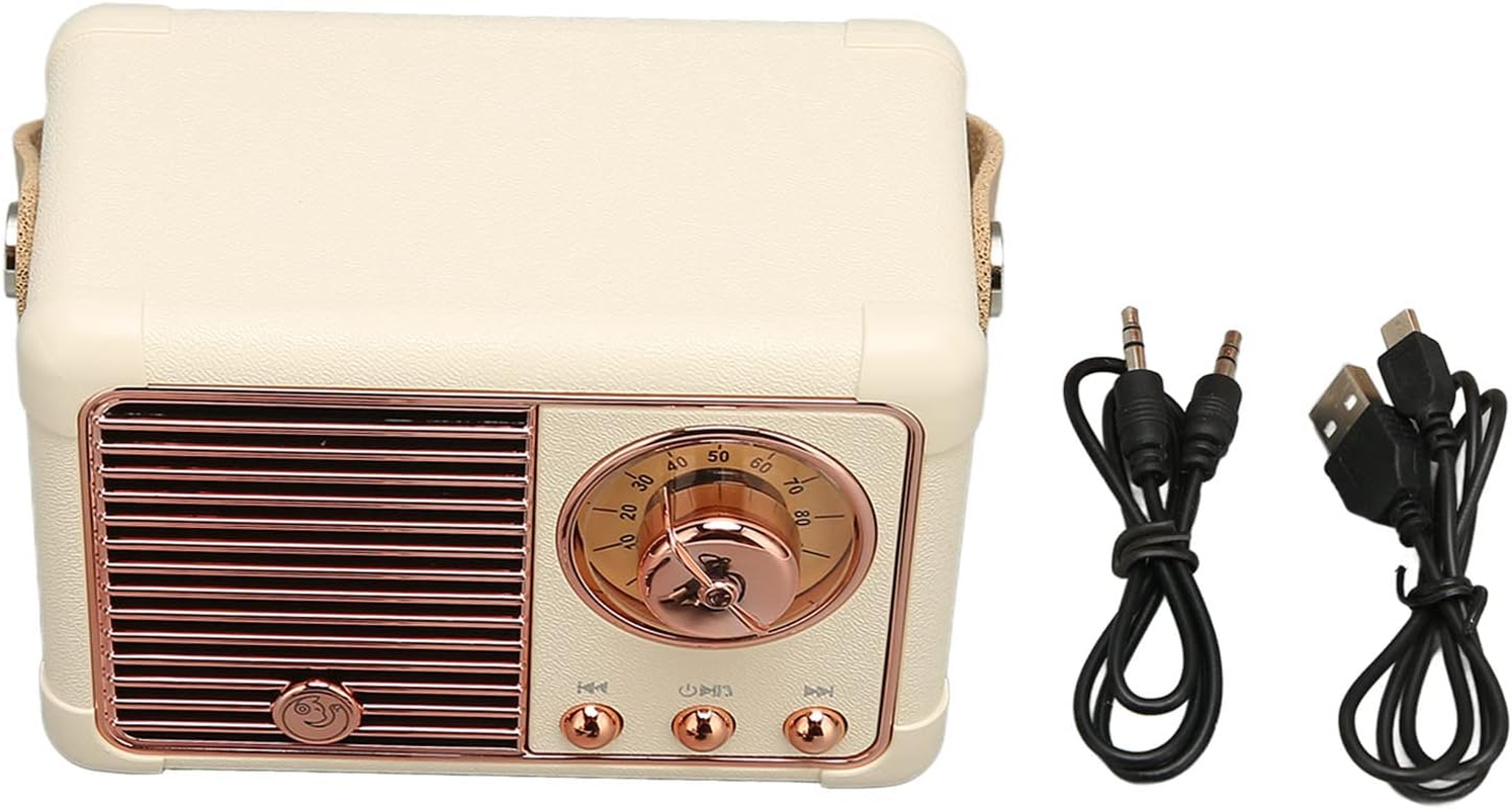 Retro Bluetooth Speaker, Portable Vintage Speaker, Mini Wireless Bluetooth Speaker Suitable for Home Outdoor Yellow image number 1