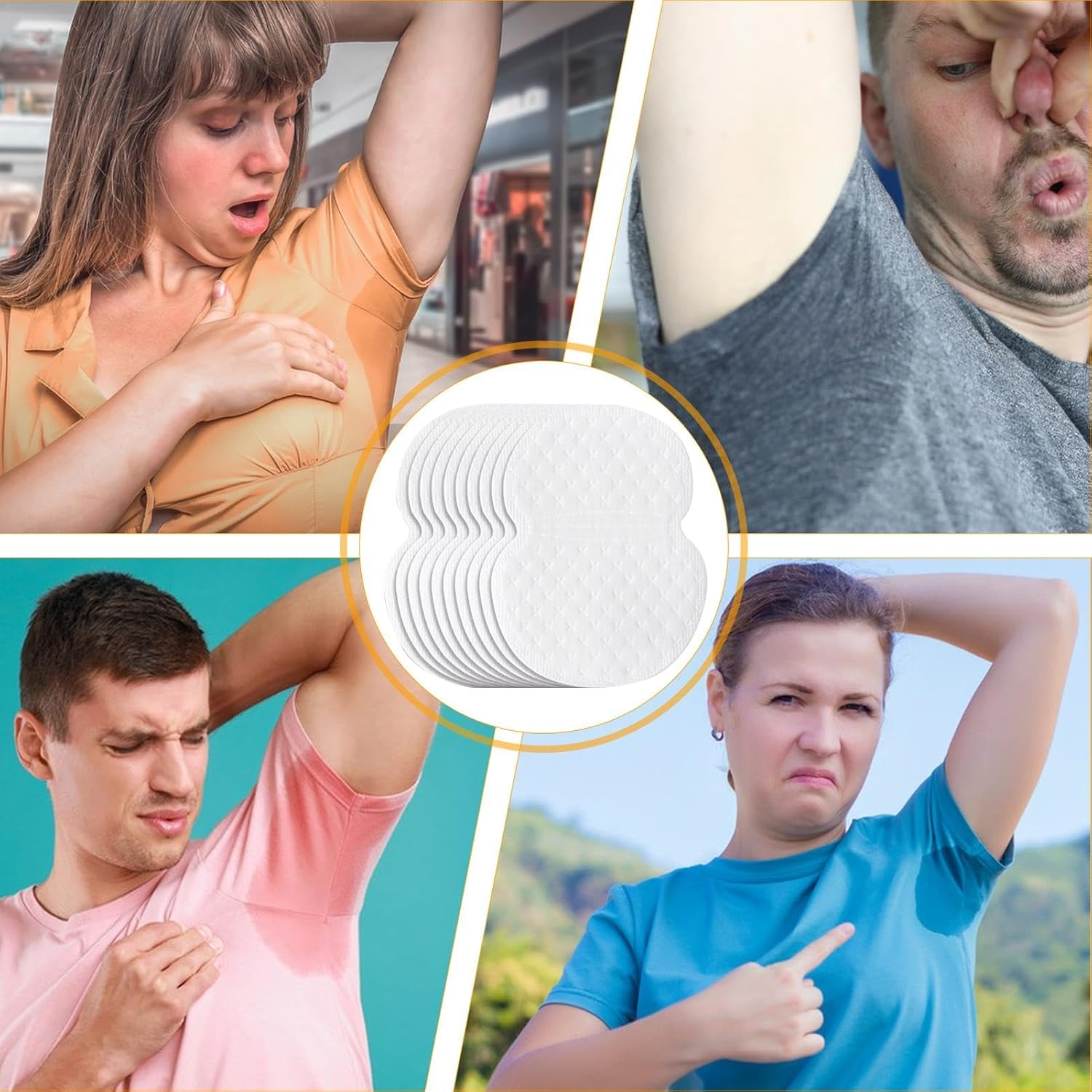 Moreeulsi Armpit Sweat Pads | Invisible Dress Guards,Breathable Absorbent Pad, Soft and Comfortable Sweat Shield for Women and Men image number 2