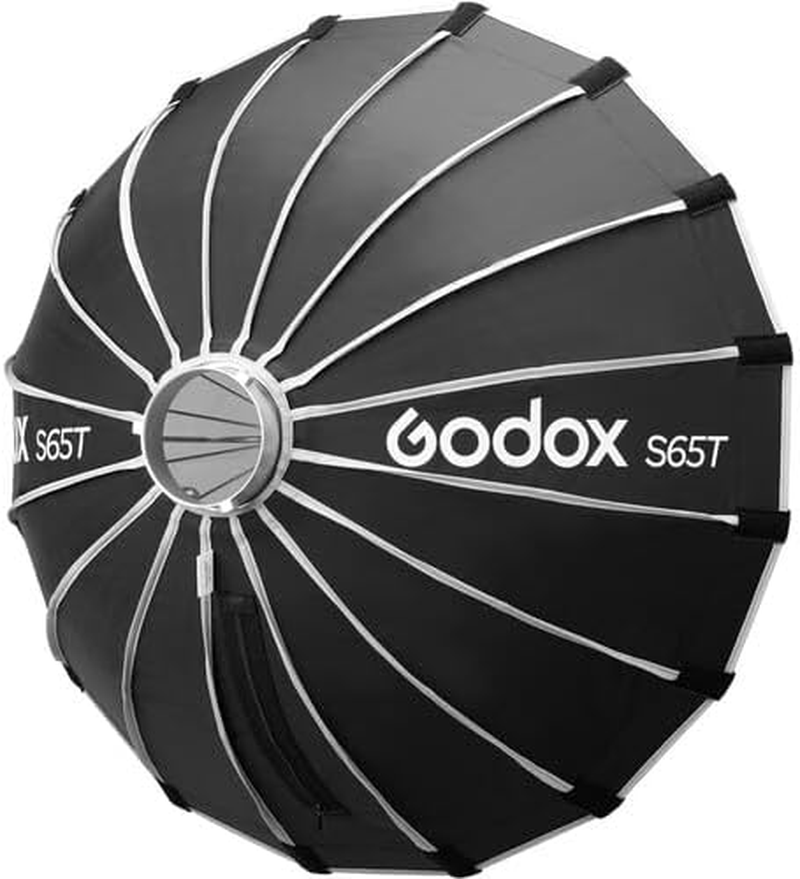 Godox Softbox Godox S65T 65Cm/25.6In Quick Release Umbrella Softbox, Bowens Mount with Removable Front and Inner Diffusers for Photography, Live Streaming and Travel image number 5