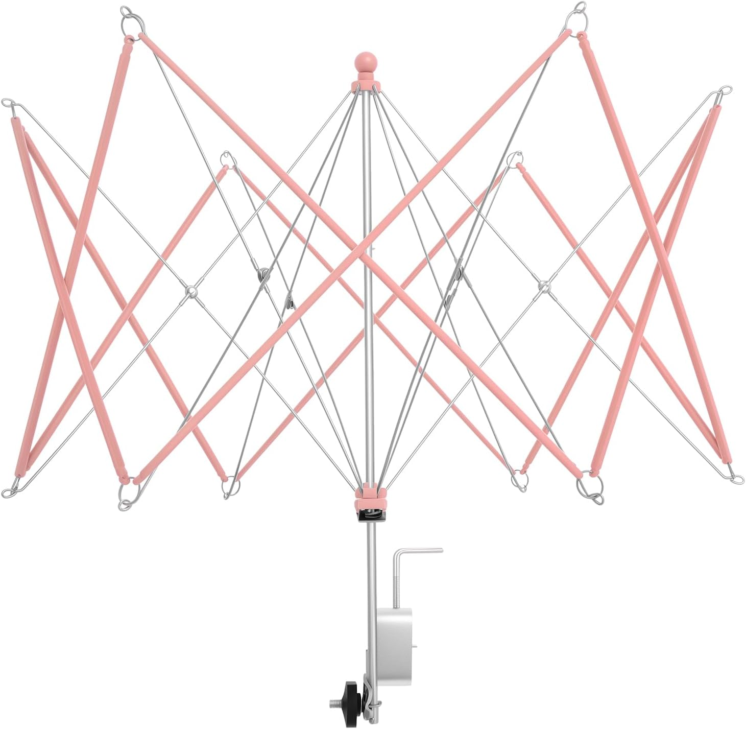 Yarn Winder, Umbrella Yarn Swift, with Table Clamp Portable Swift Winder, Essential Crochet Tools, Easy Setup and Low Noise for Skeins, Hand Operated Winding Frame (Pink)