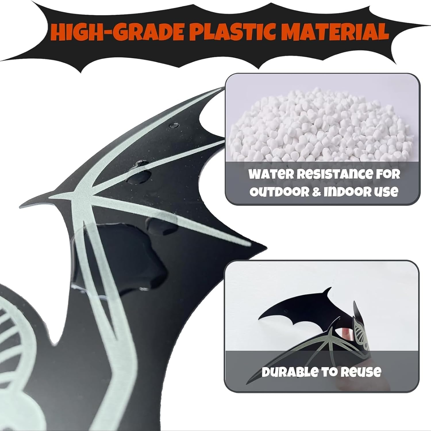 Hanging Bats Halloween Decoration,12 PCS Outdoor Indoor Halloween Hanging Bats Decor, Halloween Yard Decorations, Hallween Tree Decorations Ornaments, 3D Bats for Hanging in the Tree image number 1