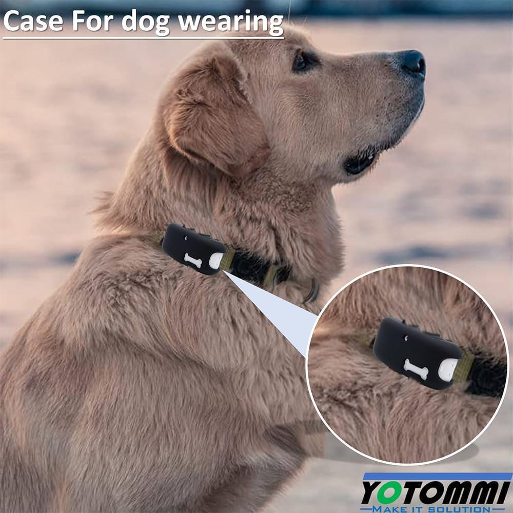 Counlisha 2 Packs Silicone Holder for Tractive GPS Pet Tracker,Waterproof Rubber Accessories Cover Item Finder Anti-Scratch,Secure Sturdy Lightweight Case with Strap for Dog Cat Collar (Black,Grey) image number 1