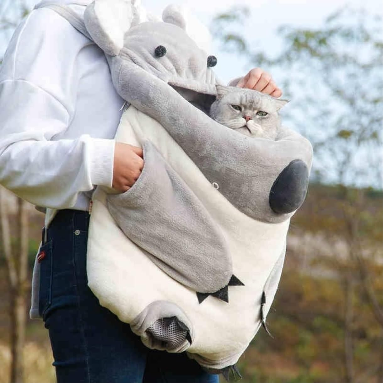 Cat Bag Dog Carrier Pet Carrier Winter Warm Pet Backpack Portable Travel Backpack Cute Pet Back Bag Pet Carrier Cat Carrier Pet Bag Carrier image number 3