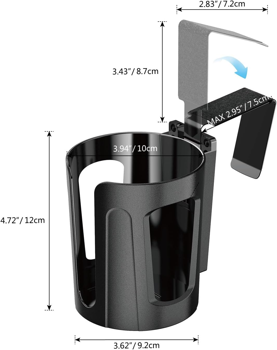 Large Car Door Cup Holder, Vehicle Armrest Cup Holder, Drink Holder for Truck, LM778 image number 2