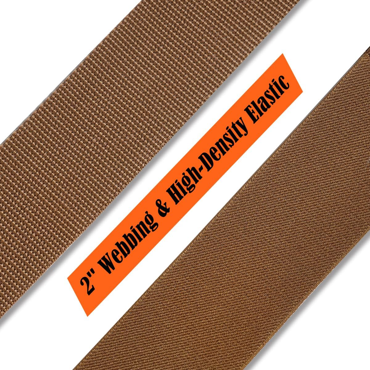 WELKINLAND Khaki 2Inch-Wide Suspenders, Heavy-Duty Work Suspenders Men, Big and Tall Suspenders Men for Pants, Mens Suspender Hooks Belt Loop for Jeans, Khaki