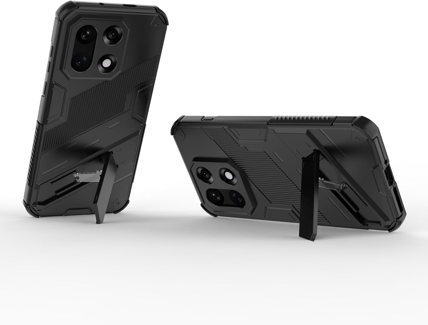 ESHUYI Compatible with Oneplus 15 Case with Stand Holder Protective Case [For Mobile Phone Holder Car Magnet] Military Shockproof Mobile Phone Case, Black image number 6