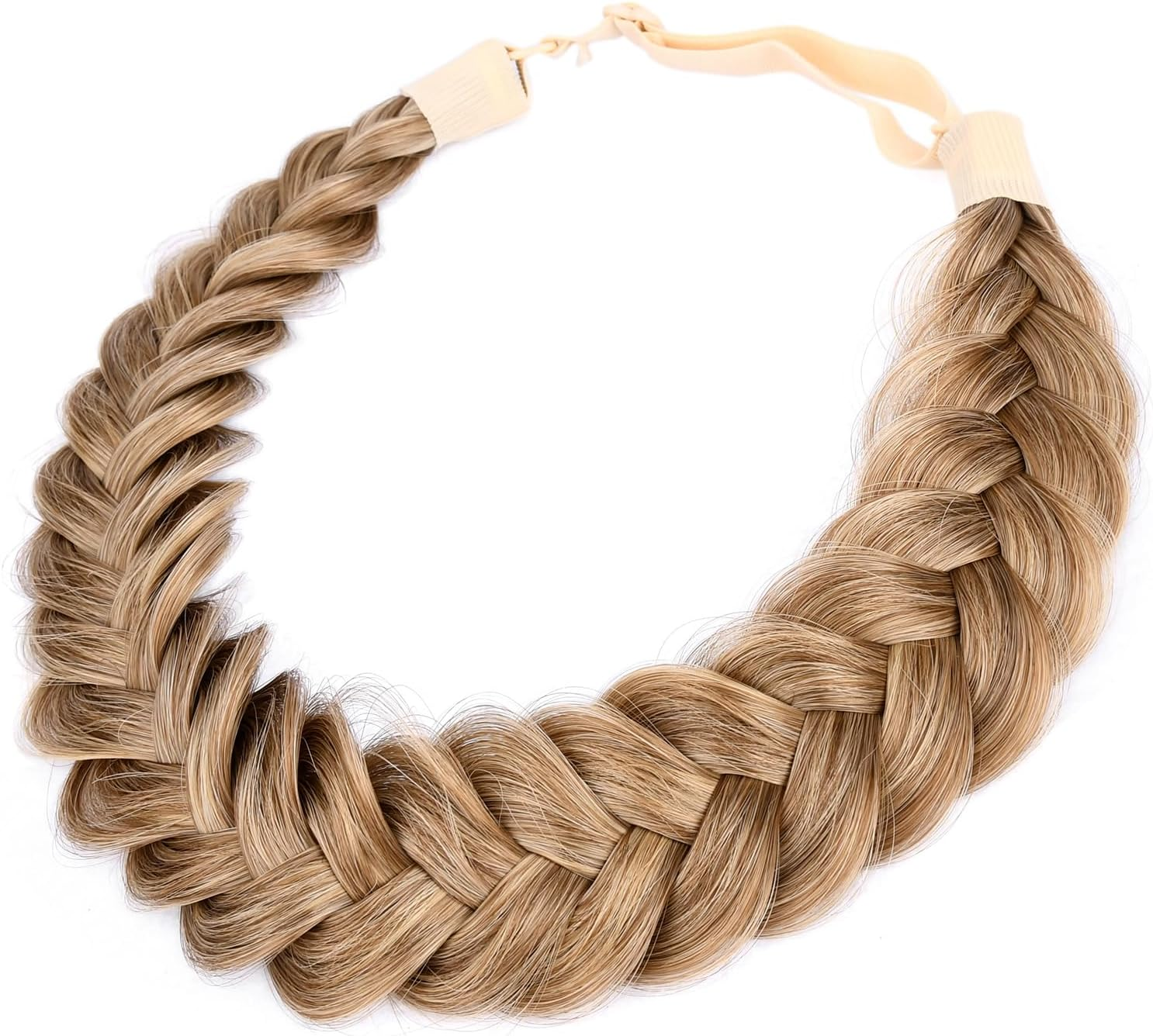 Gledola Messy Synthetic Hair Braided Headband Classic Chunky Wide Braided Headband (Dark Blonde) image number 1