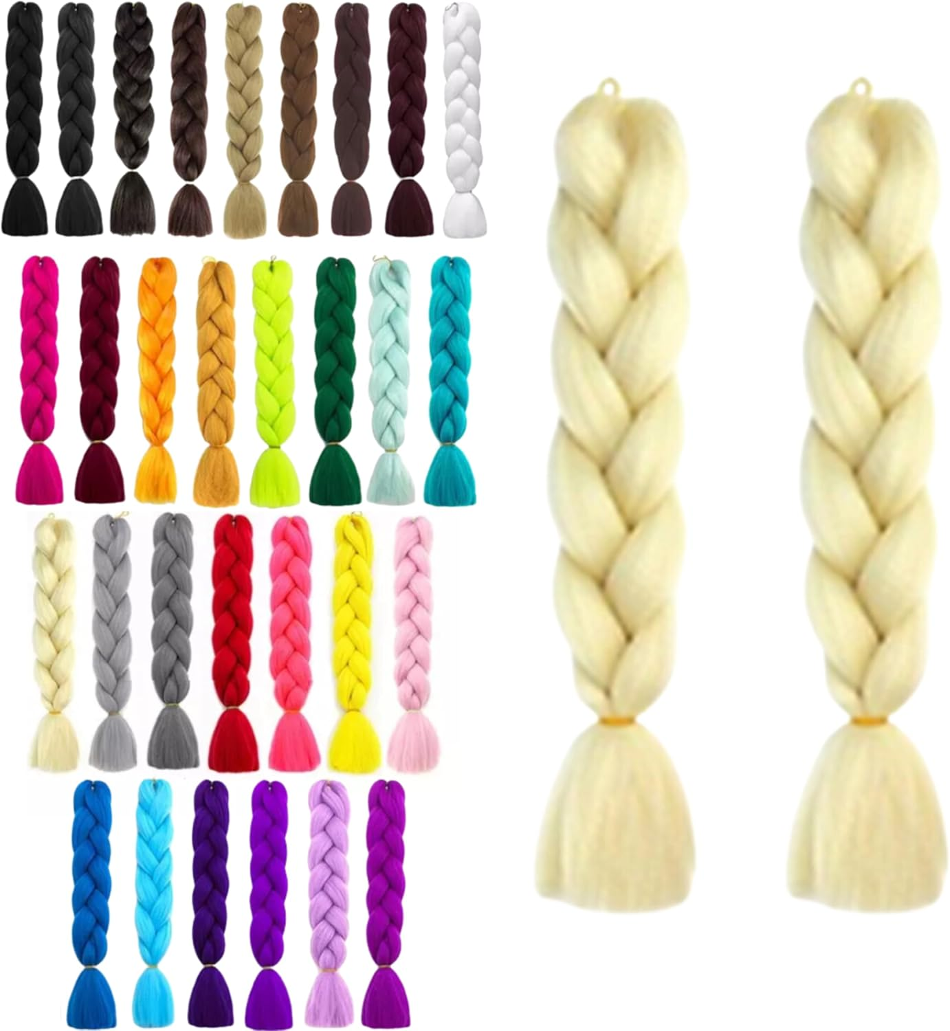 FIME. Kanekalon Jumbo Braiding Hair Extensions High Temperature Fiber Crochet Twist Braids 24Inch 2Pcs/Lot (A15)