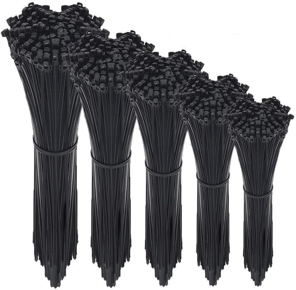 Starwood 500PCS Black Nylon Cable Zip Ties, Self-Locking 4/6/8/10/12 Inch - Ideal for Home, Office, Garage, and Workshop Use image number 5