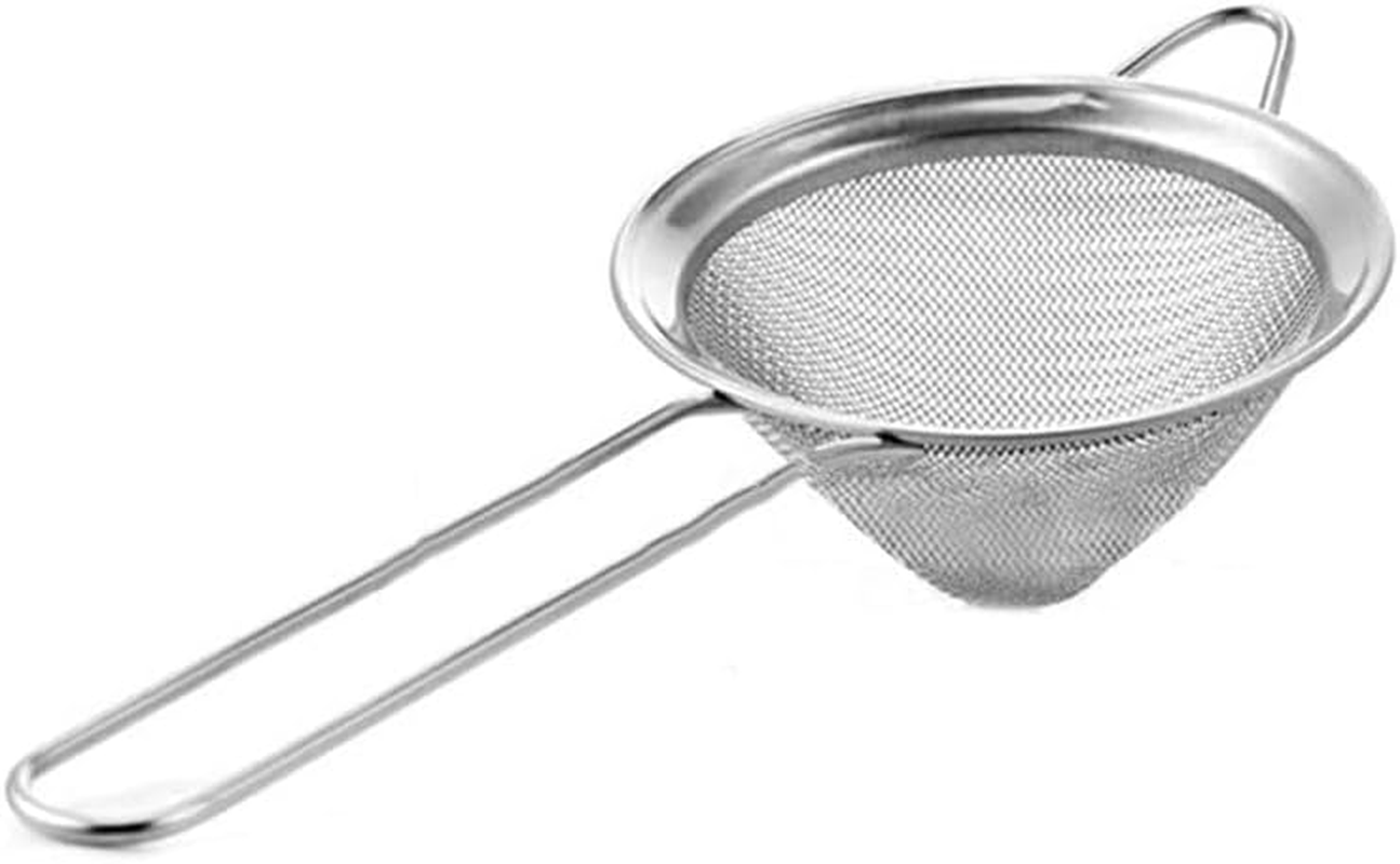 Cocktail Strainer, Stainless Steel Fine Mesh Filter Bartender Conical Colander Bar Accessories for Tea, Juice and Coffee - Silver - Black image number 5