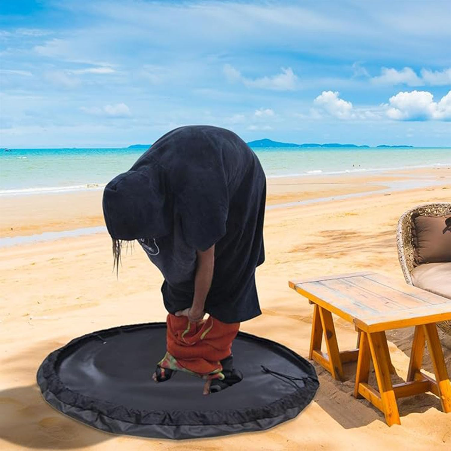 Songholee Wetsuit Changing Mat, Large Beach Wet Clothes Dry Bag, Surf Change Mats, Waterproof Wetsuit Change Mat Bag, Portable Wetsuit Bag for Storage Wet Swimwear Outdoor, Beach Accessories image number 5