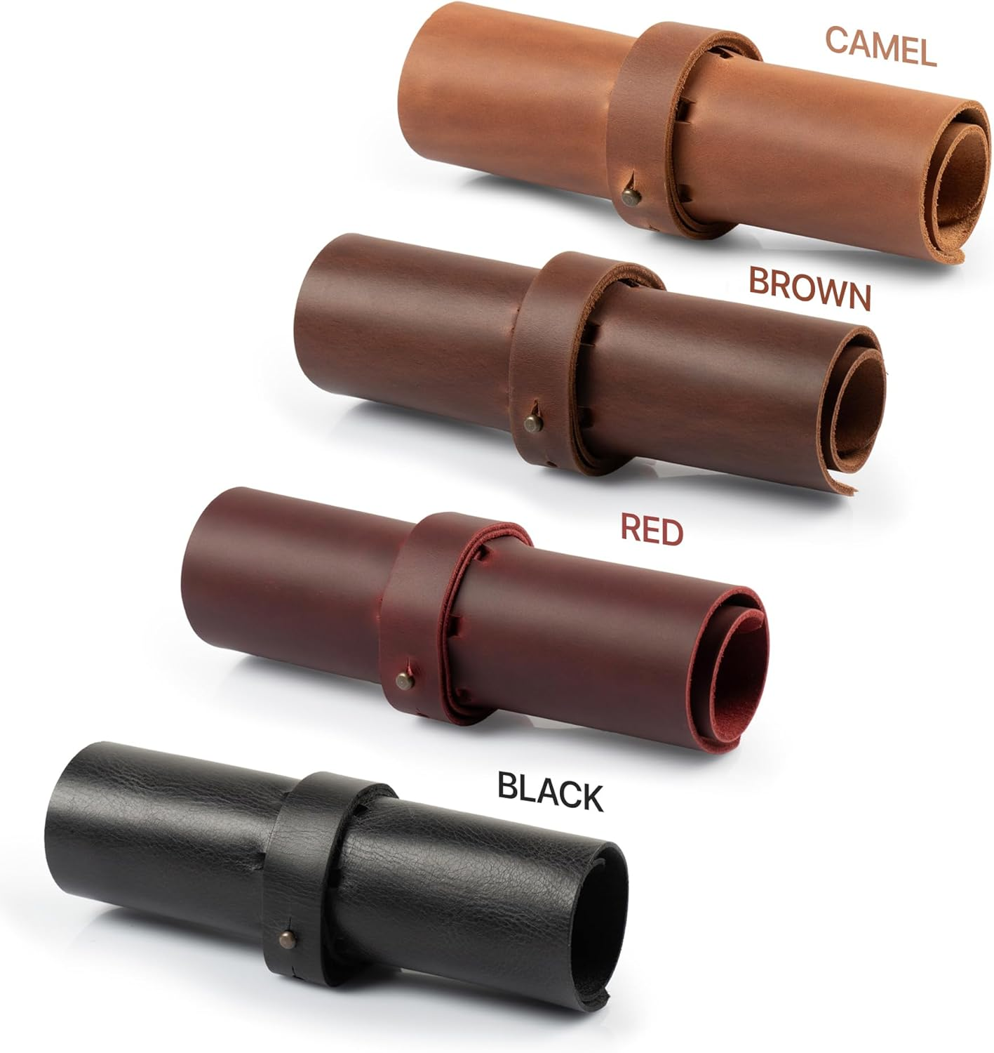 Londo Genuine Leather Pen and Pencil Roll Case - Brown image number 3