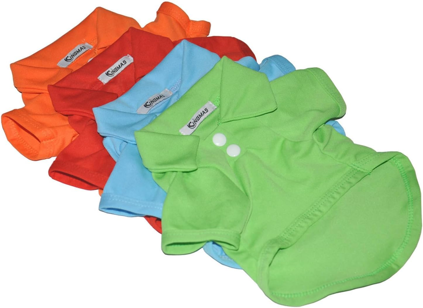 KINGMAS 4 Pieces Dog T-Shirt, Breathable Pet Shirts, Puppy Sweatshirt Dog Clothes Outfit Apparel Coats for Small Medium Dogs Cats (Blue, Green, Red, Orange) - X-Large image number 3