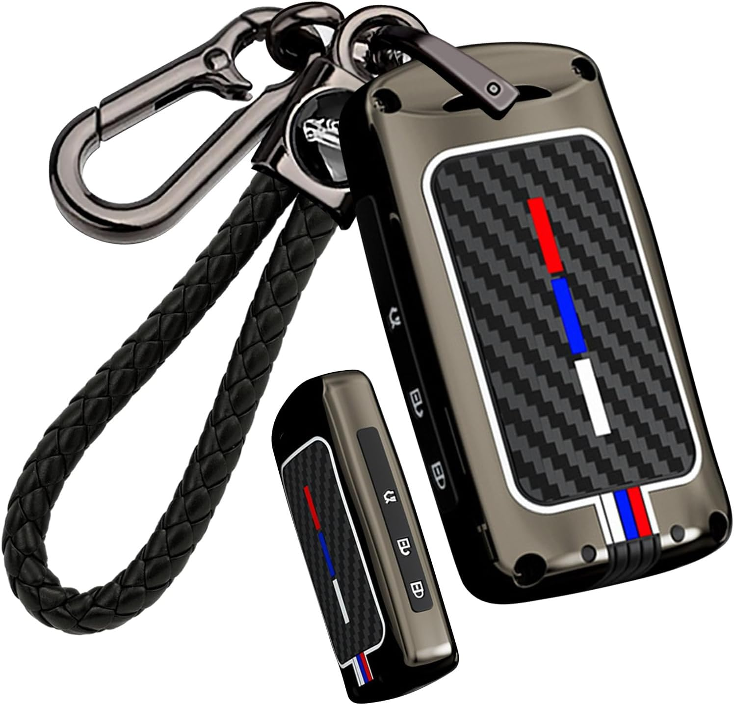 Ontto Luminous Car Key Fob Cover Fit for Mazda 3 6 Alexa CX-5 MX-5 Miata CX-9 CX-30 MX-30 CX-50 CX-90 2019-2025 Key Holder Metal Smart Shell Case Keyring Keychain Auto Styling Accessories