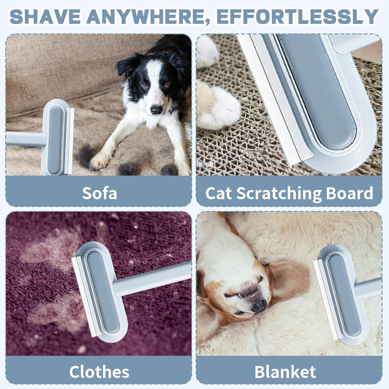 1 Set Pet Hair Remover Brush, Long Handle Hair Remover for Dog Hair and Cat Hair, Effective Pet Hair Remover for Furniture, Carpets and Car Seats, 18.5 Cm X 59 Cm image number 4