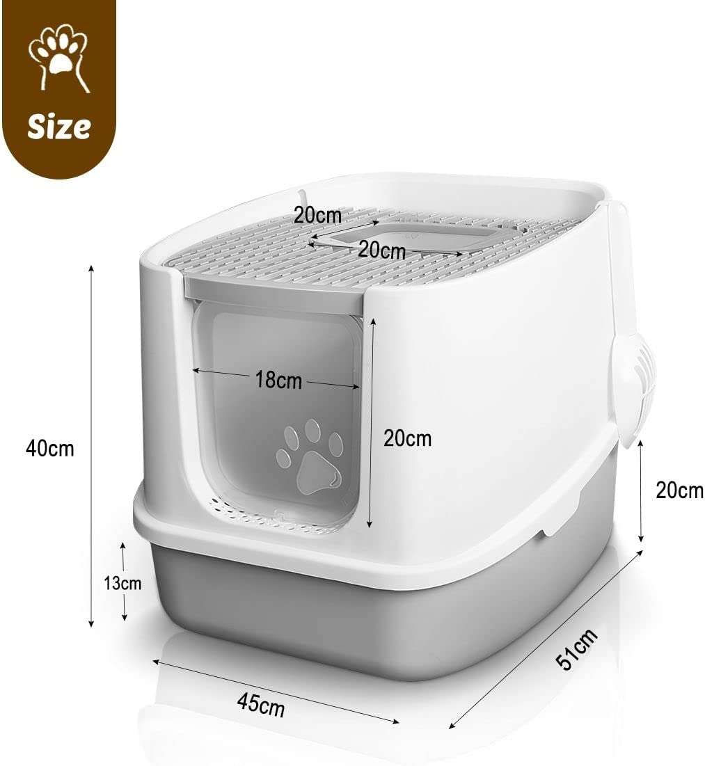 Fully Enclosed Hooded Cat Litter Box Kitty Litter Box Cat Litter House Toilet image number 6