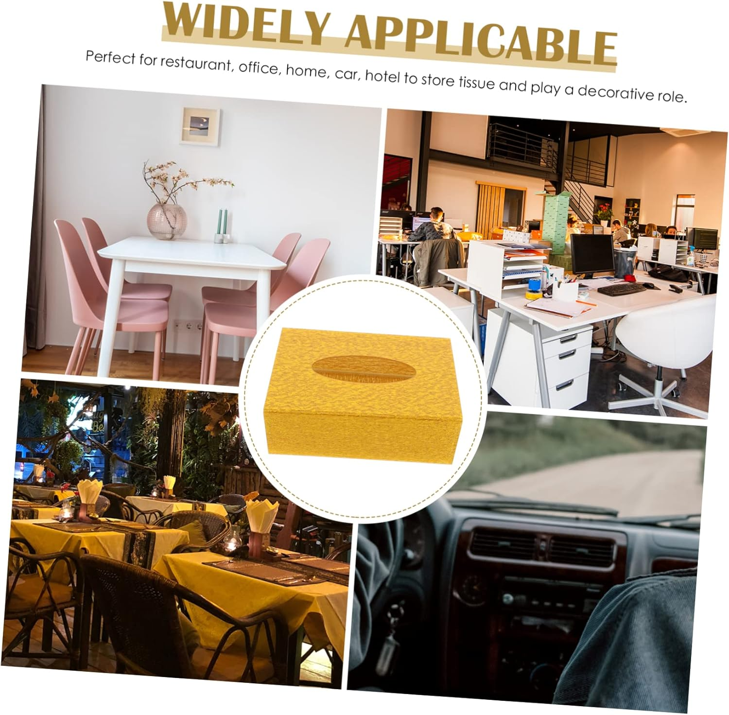 SHOWERORO Tissue Box Holder Tissue Storage Container Acrylic Napkin Case Container Decorative for Restaurant image number 5