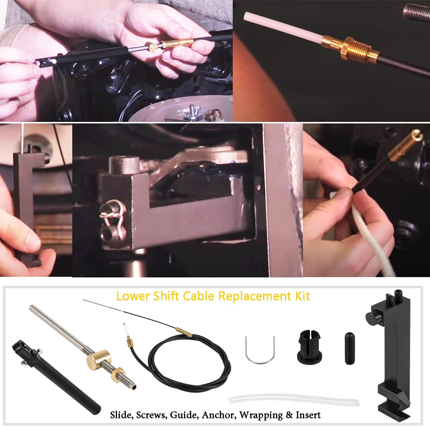 Transom Seal Repair Kit with Lower Shift Cable Replacement Kit 30-803097T1,865436A02 for Mercruiser R, MR, Alpha One Gen 1 1983-1990 Sterndrives.