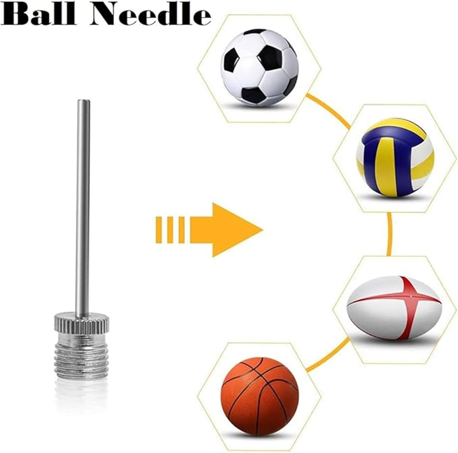 JZUNHN 4Pcs Ball Pump Needle Set Needle Inflator Kit Needle Nozzle Adapter Portable Tire Inflabtor Air Comressor Air Nozzle Pump Adapter Kit for Inflatables, Sports Balls and Bicycles image number 3