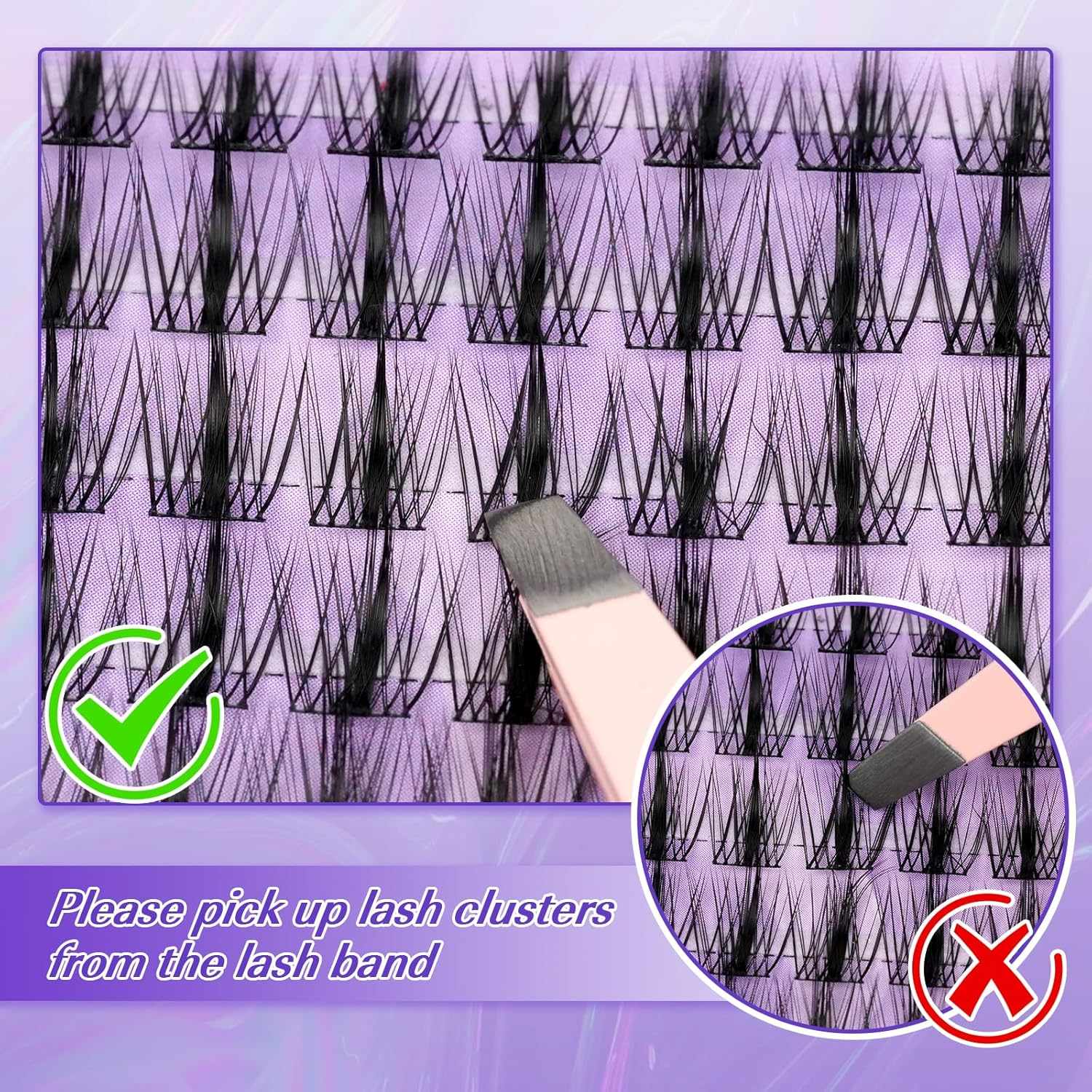 LZM Individual Manga Eyelashes 144PCS 8-16Mm C Curl Natural Thin Strip Reusable Individual Eyelash Extensions Manga Cluster Lashes (DL02-C-MIX) image number 6